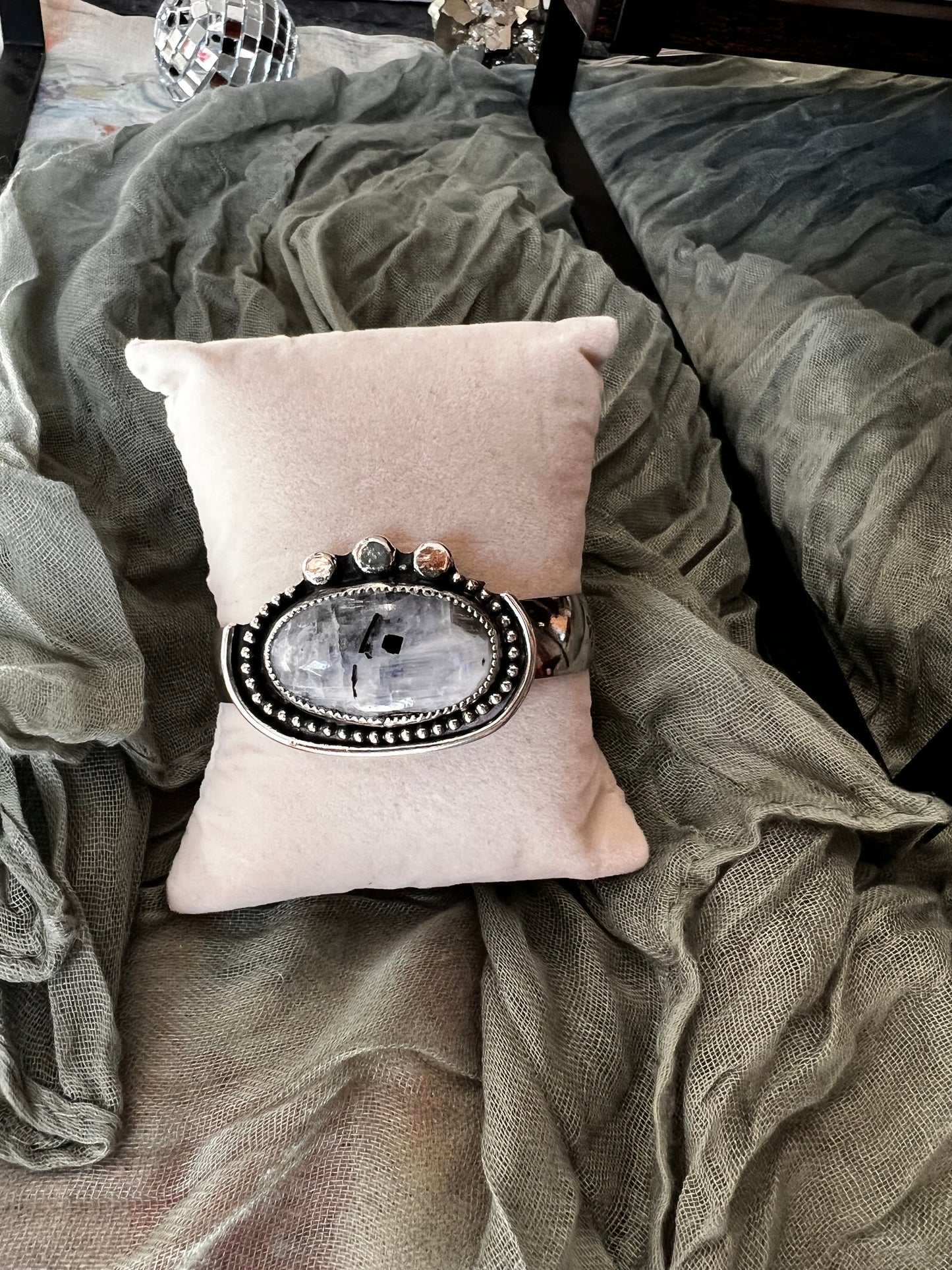 Flashy Moonstone Cuff