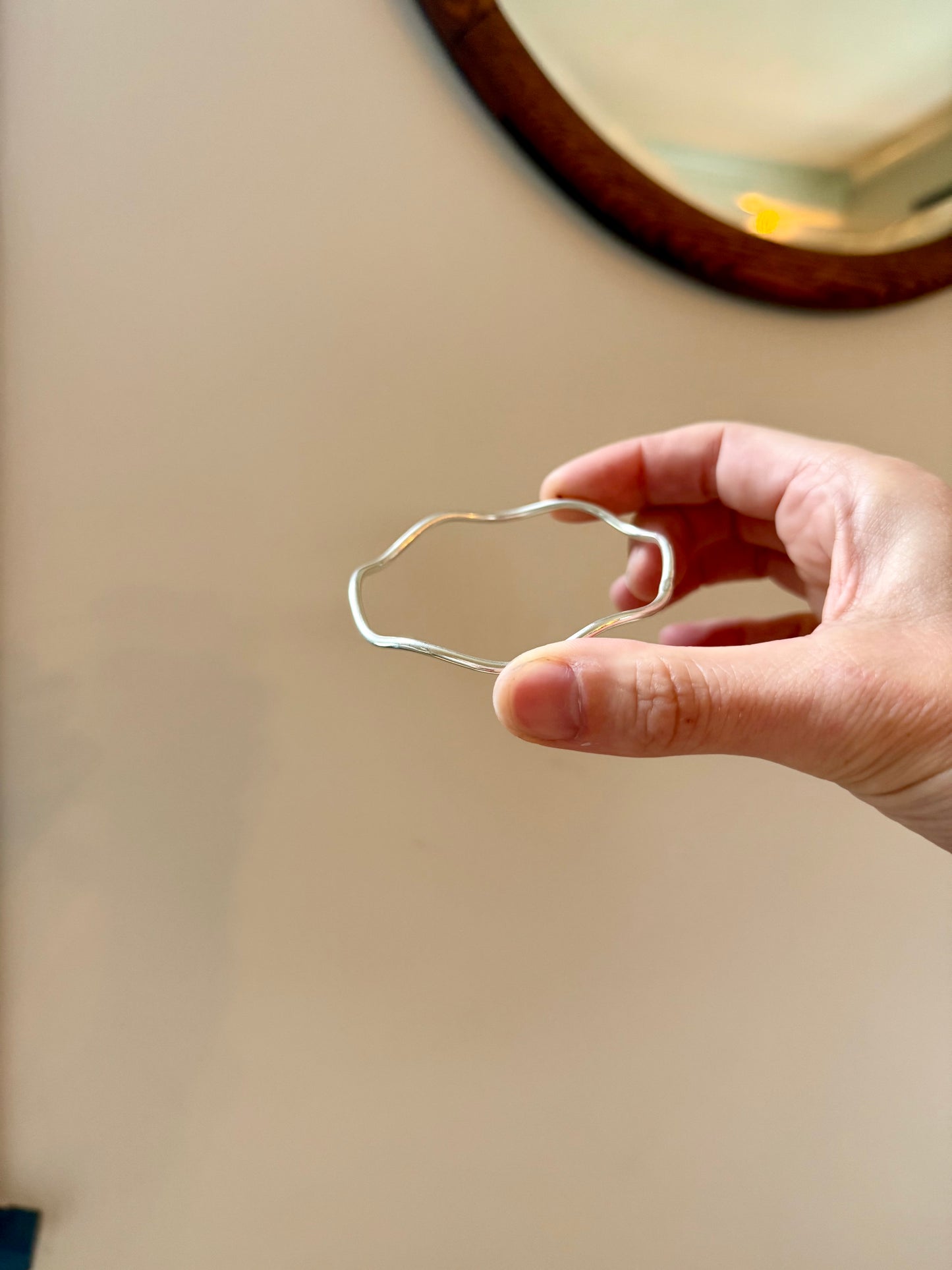 Sterling Silver Wavy Bangle