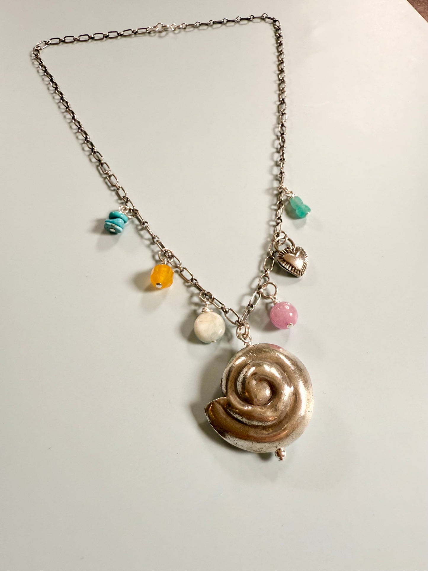 Spiraled Shell Charm Necklace