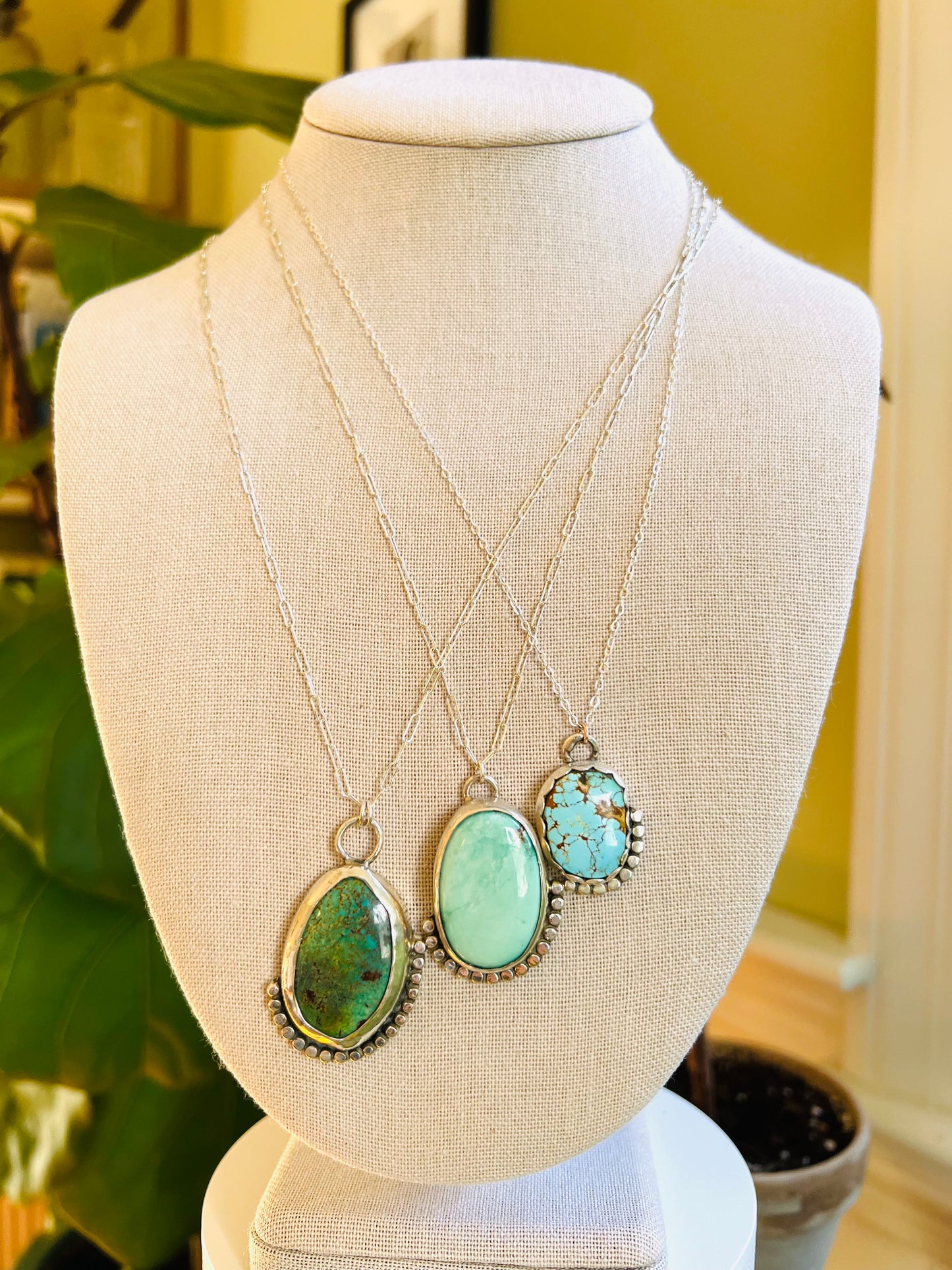 Silver and Pilot Mountain Turquoise Pendant