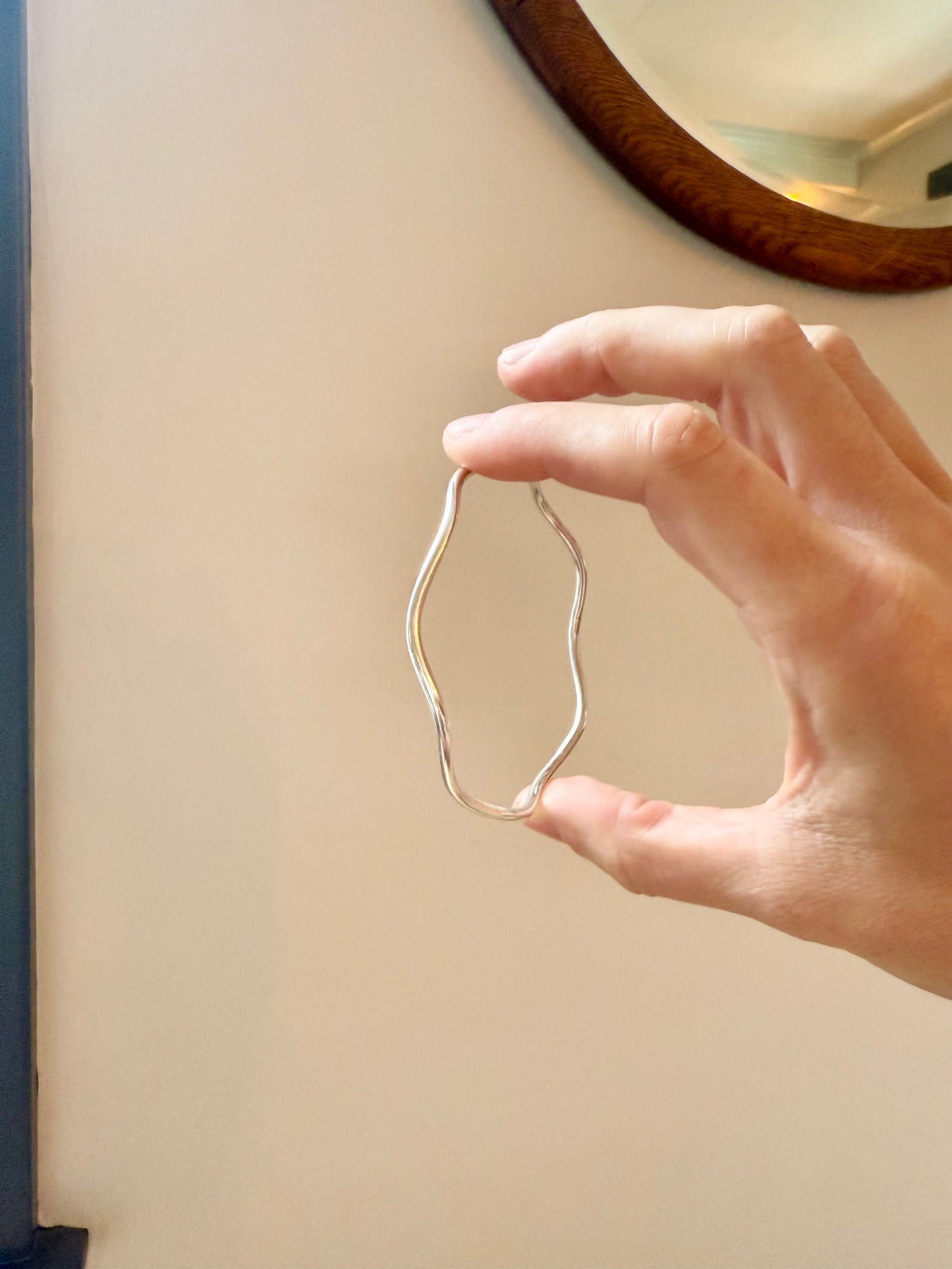 Sterling Silver Wavy Bangle