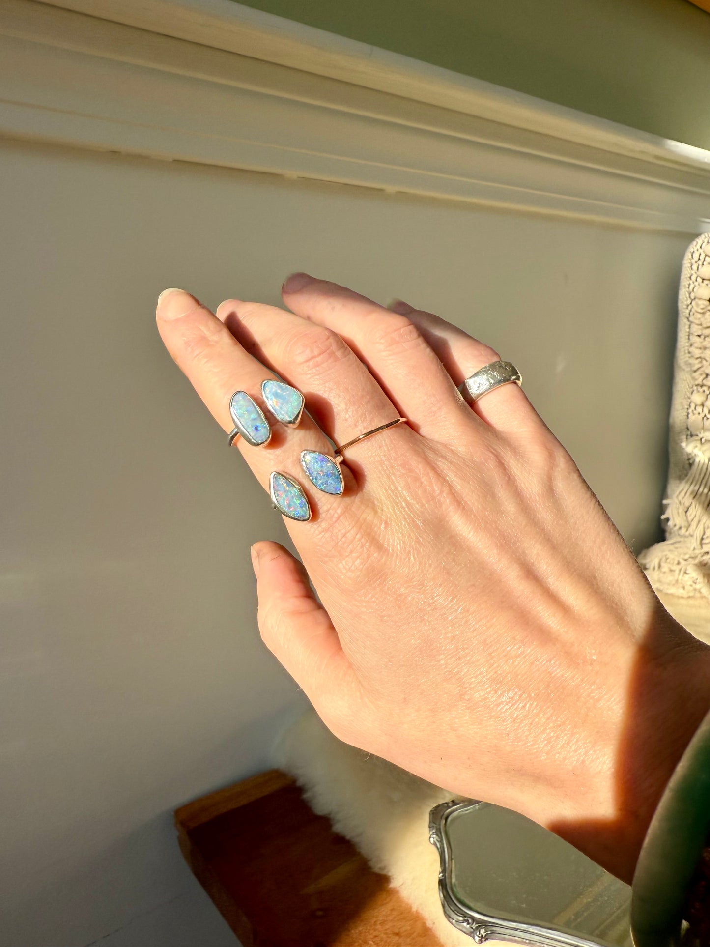Australian Opal Twins Ring