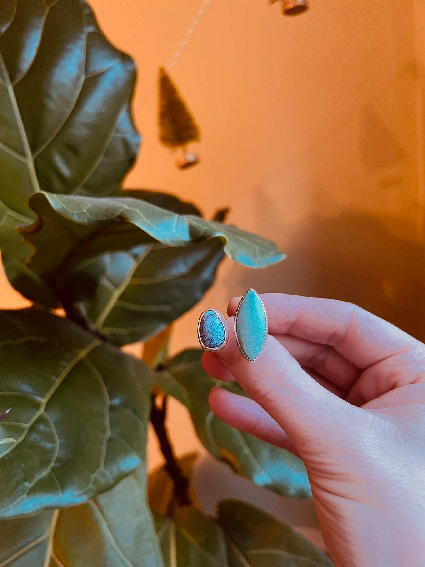 Silver Floating Turquoise Ring