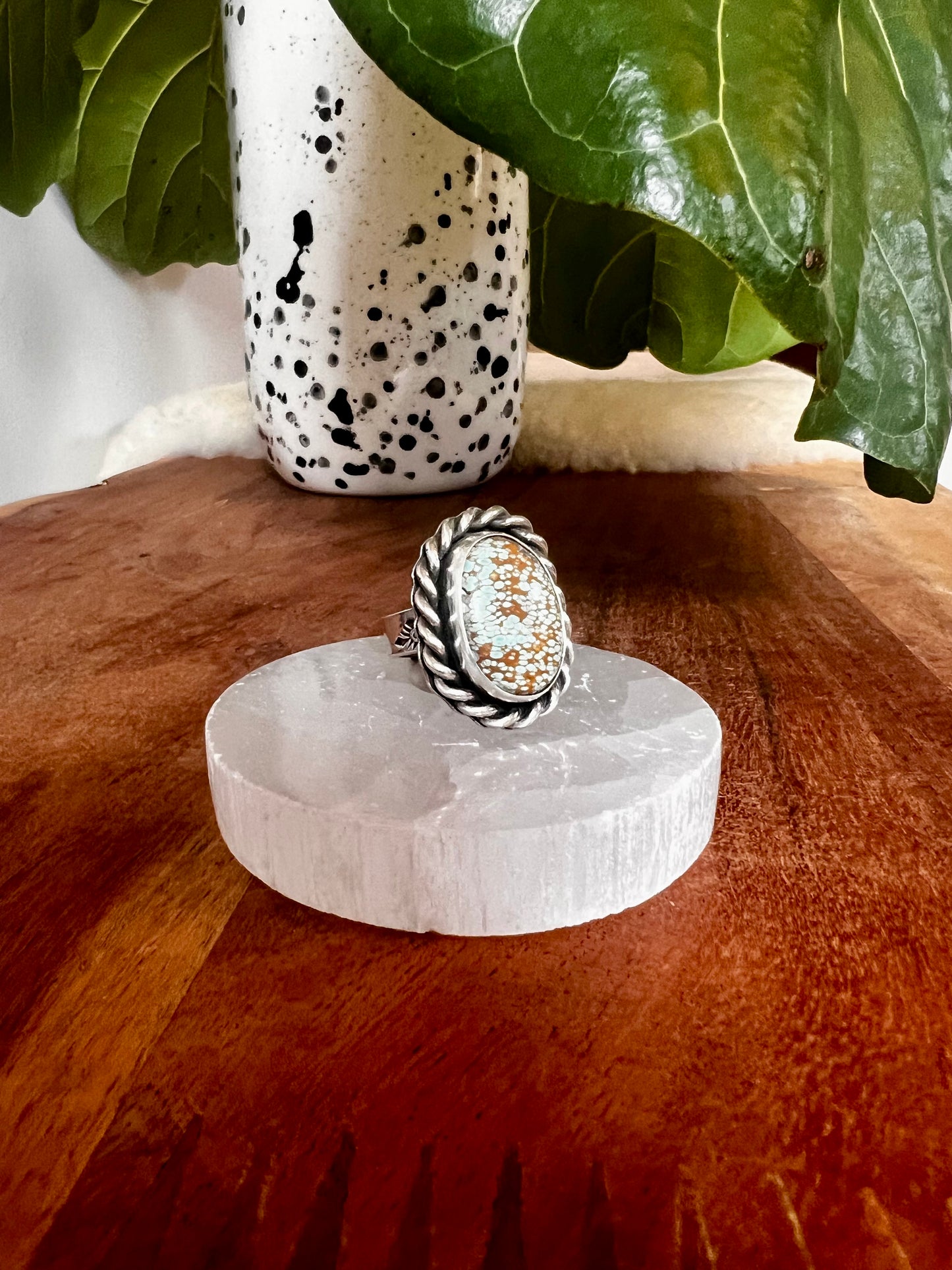 Number 8 Turquoise Wrapped Ring