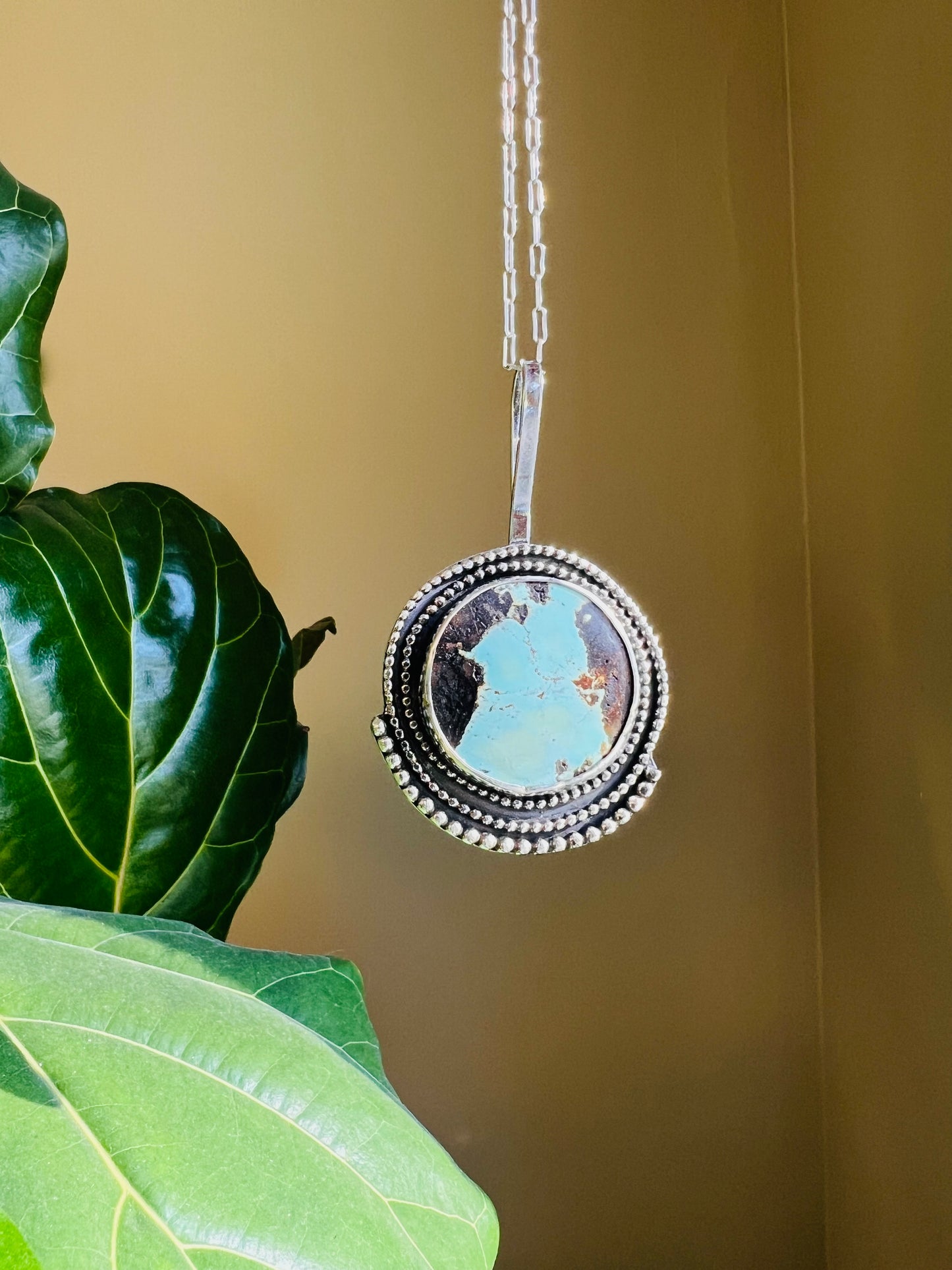Tyrone Turquoise and Sterling Silver Statement Pendant