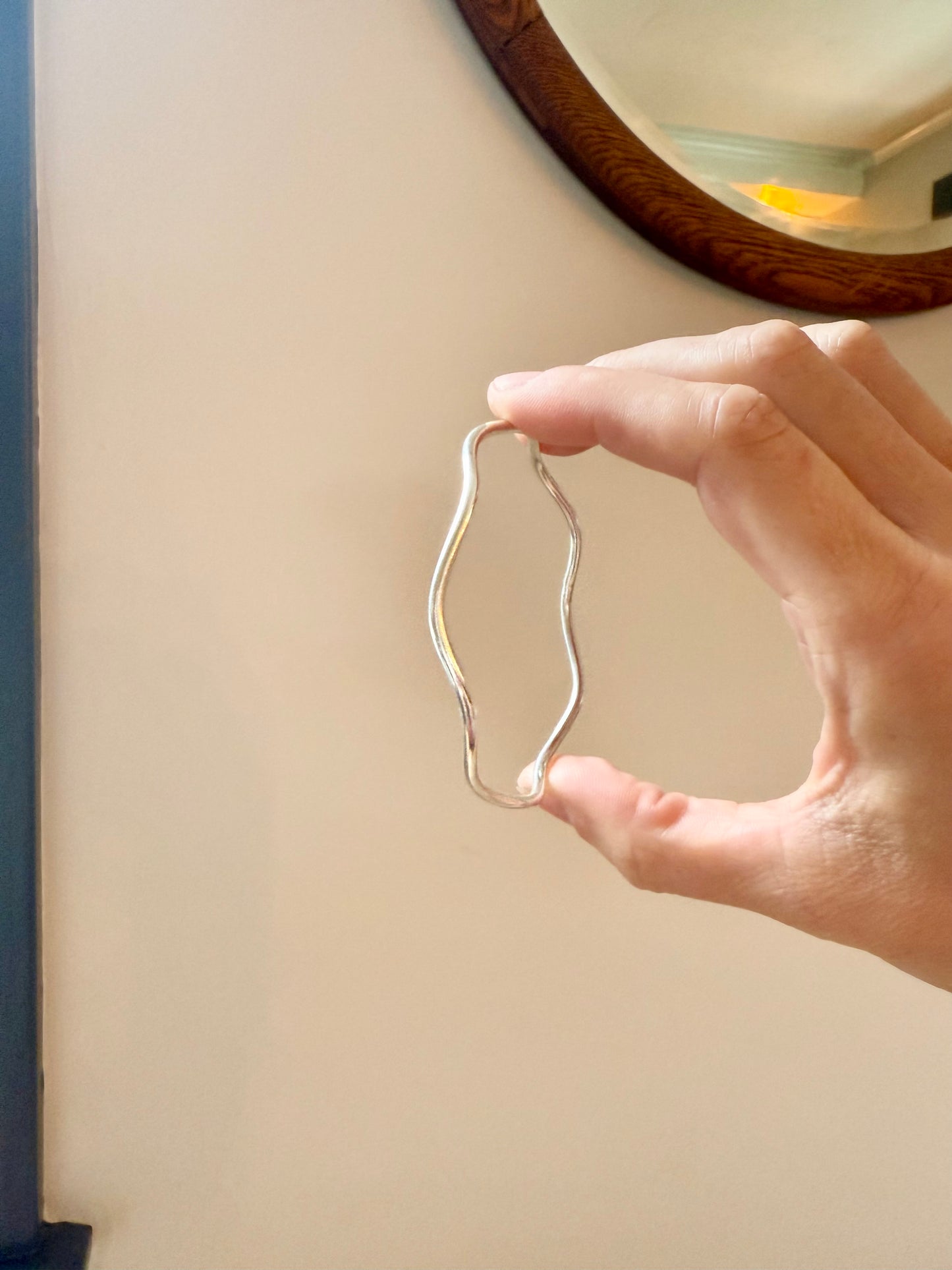Sterling Silver Wavy Bangle