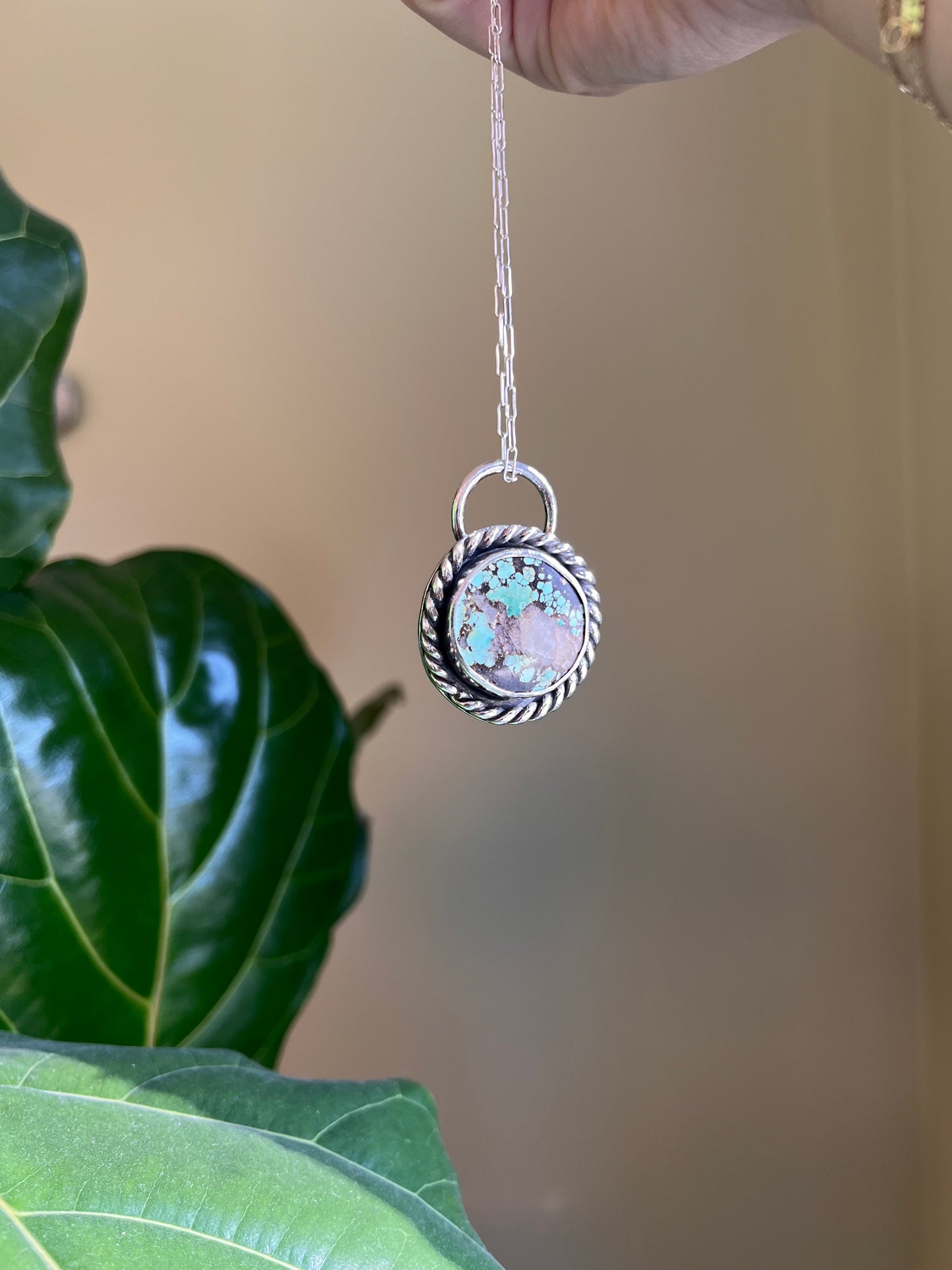 Hubei Turquoise and Quartz Pendant