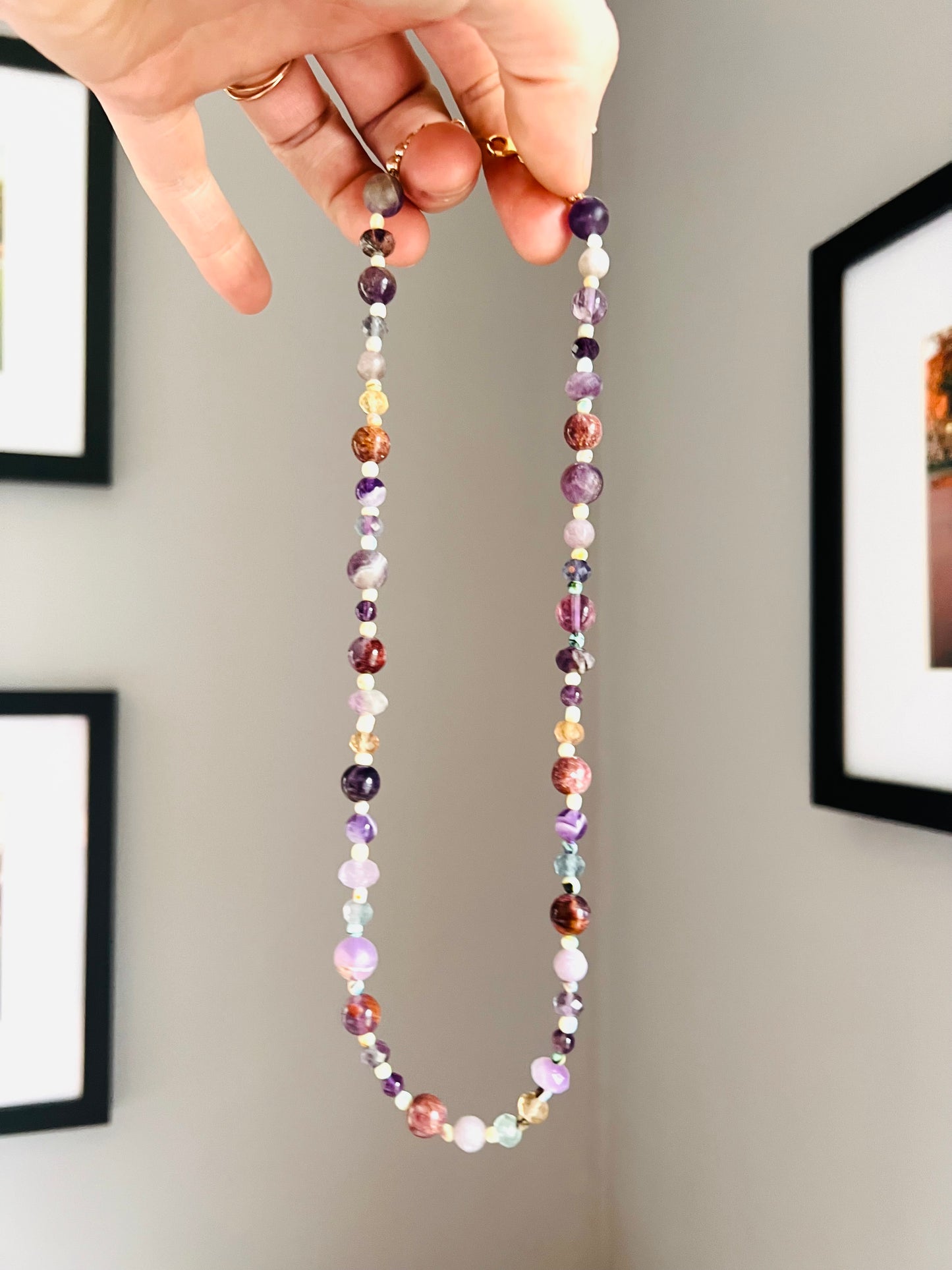 The Purple Tones Beaded Gemstone Necklace