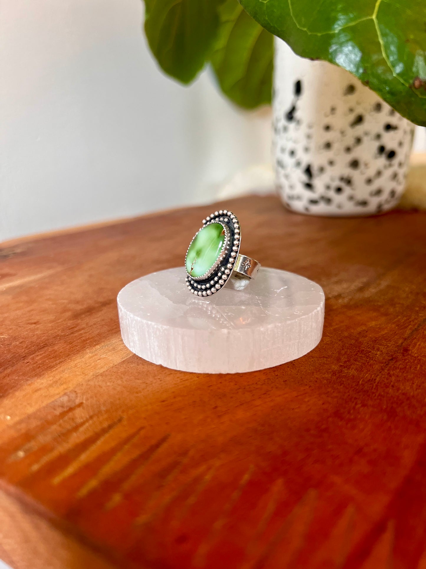 Earthy Green Royston Turquoise Nest Ring