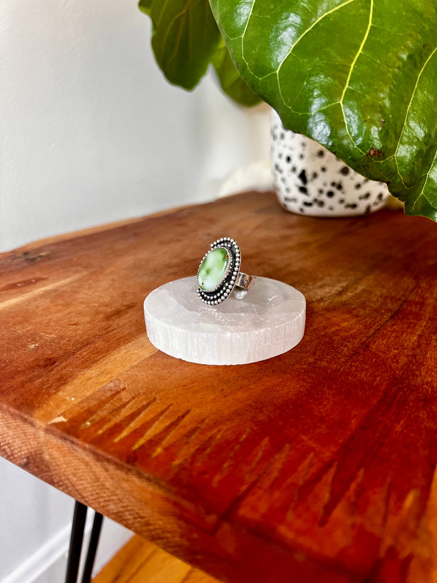Earthy Green Royston Turquoise Nest Ring