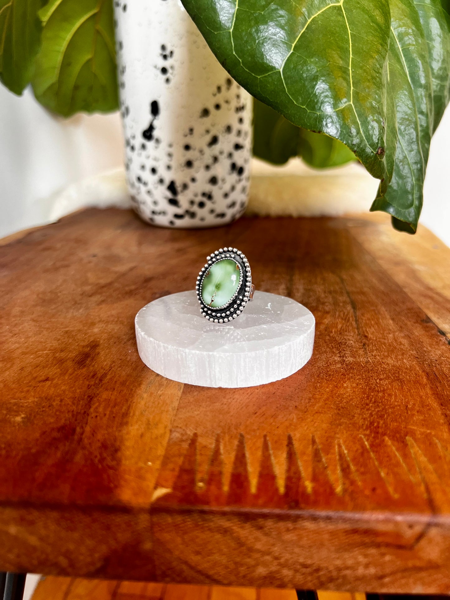 Earthy Green Royston Turquoise Nest Ring