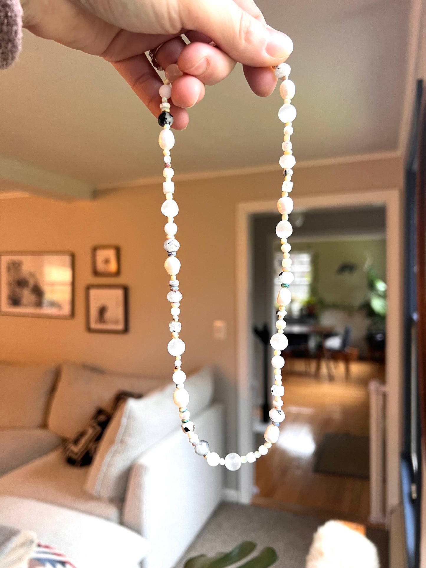 The Neutral Tones Beaded Gemstone Necklace
