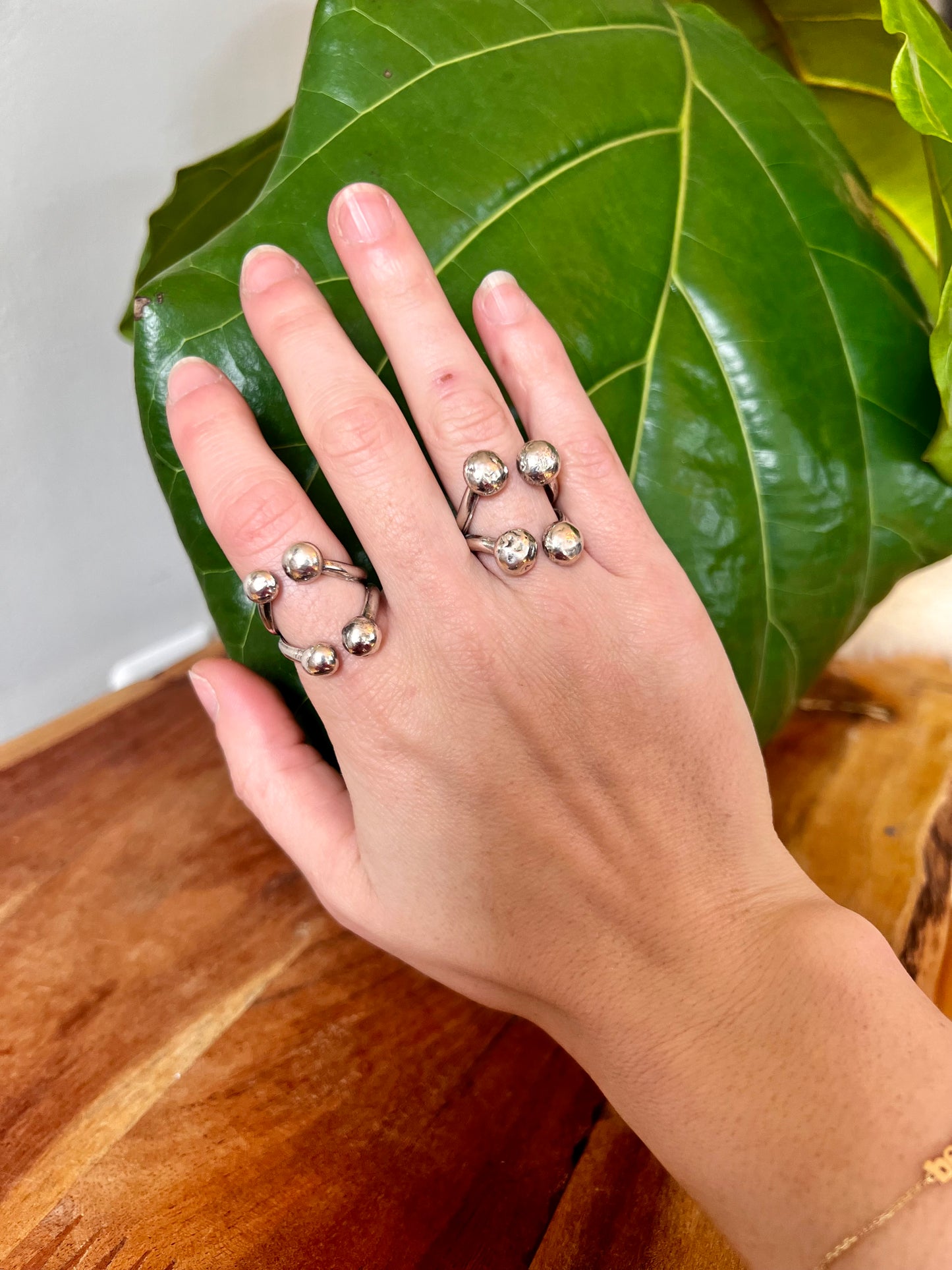 Sculpted all Silver Ring