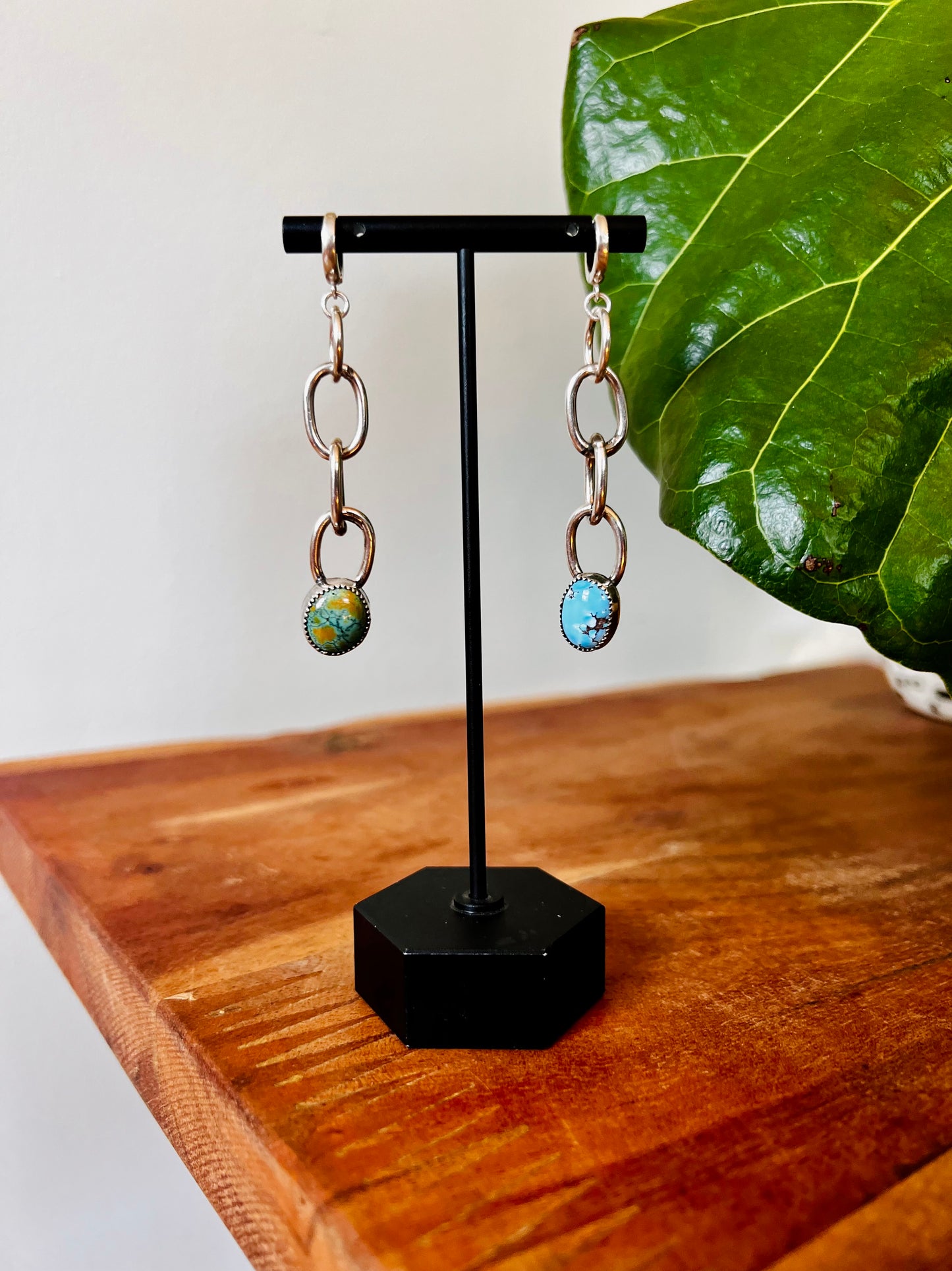 Emerald Valley & Golden Hills Turquoise Chain Earrings