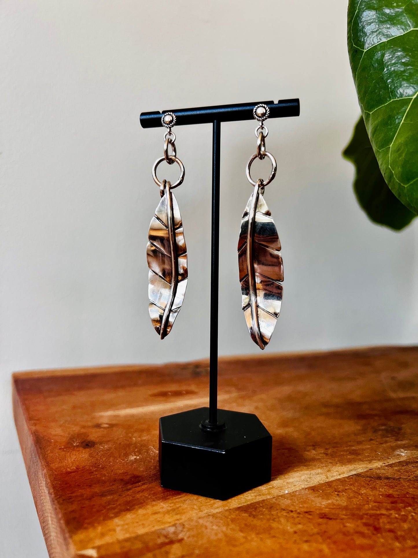 Sterling Silver Leaf Earrings