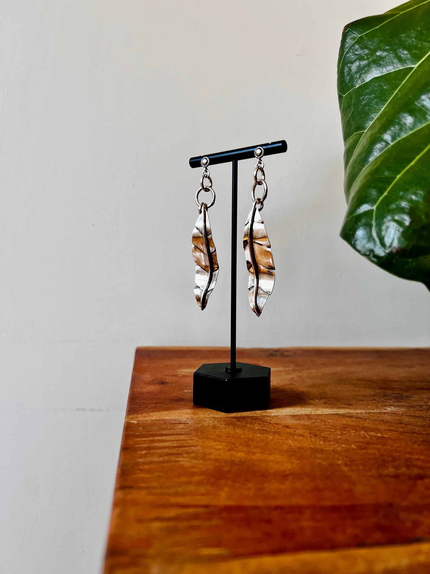 Sterling Silver Leaf Earrings