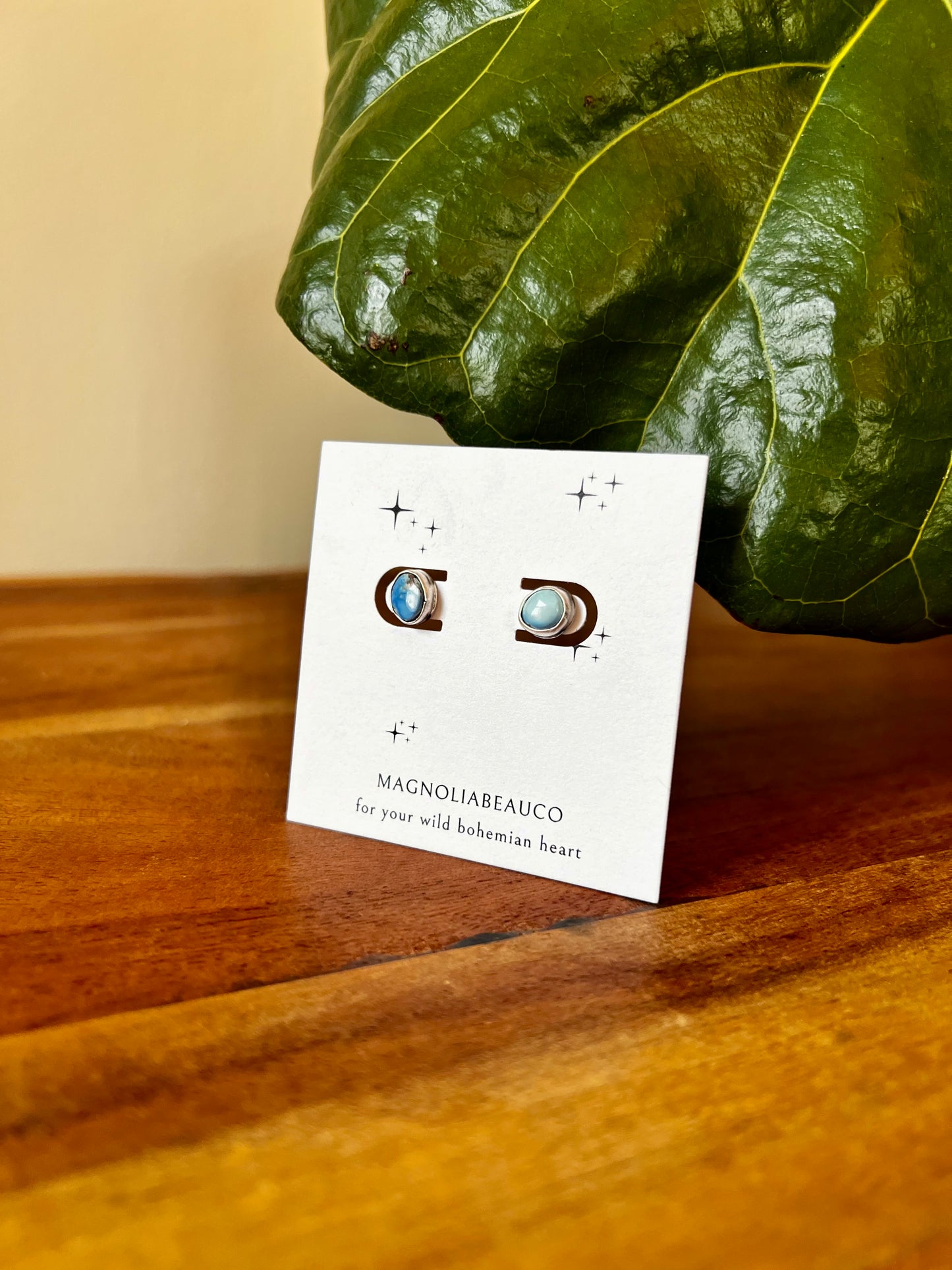 Golden Hills Sterling Bezel Studs