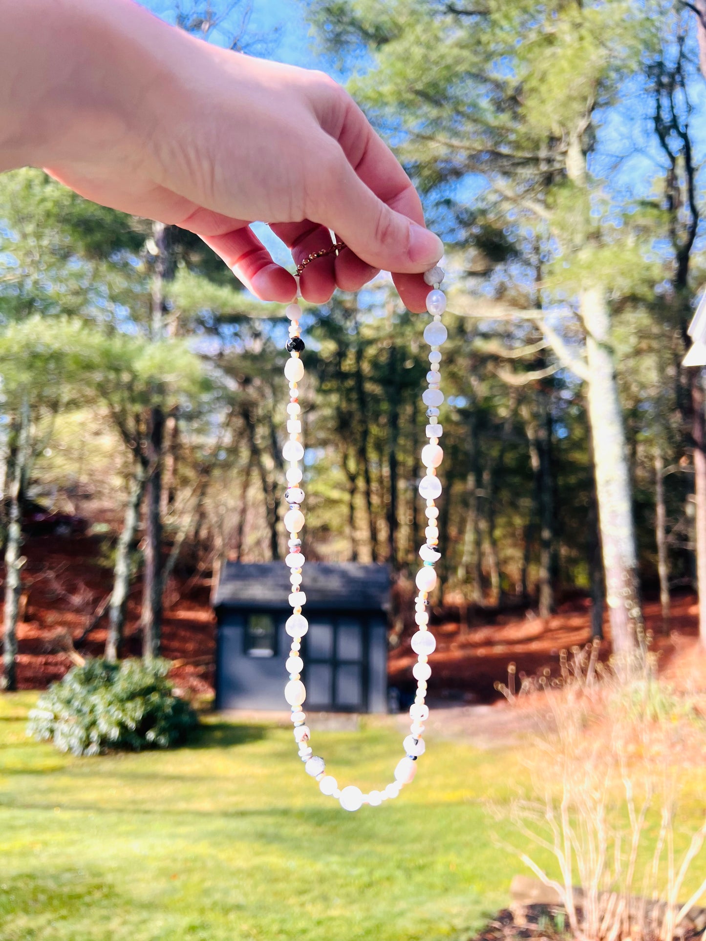The Neutral Tones Beaded Gemstone Necklace