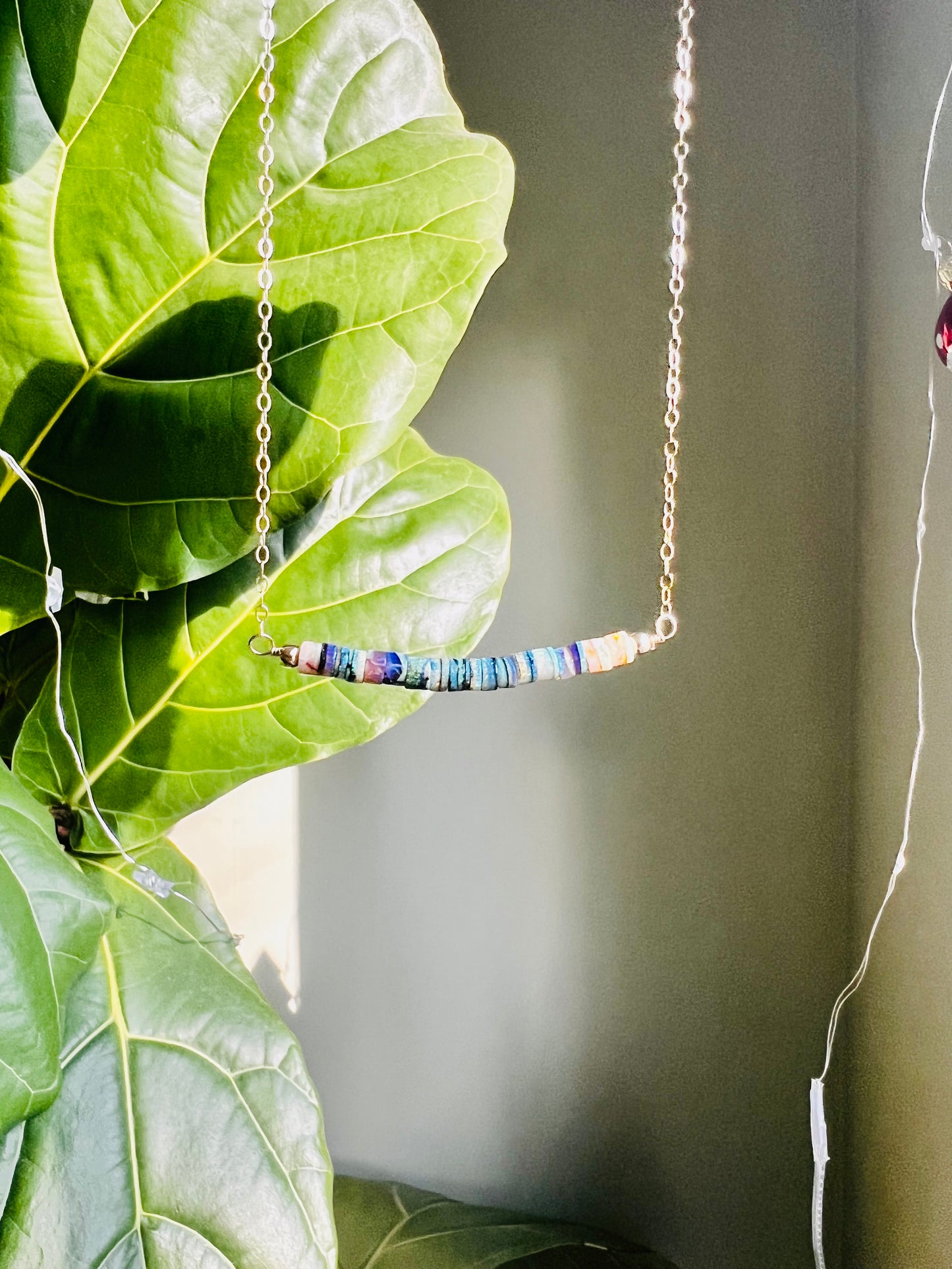 Sterling Opal Beaded Necklace