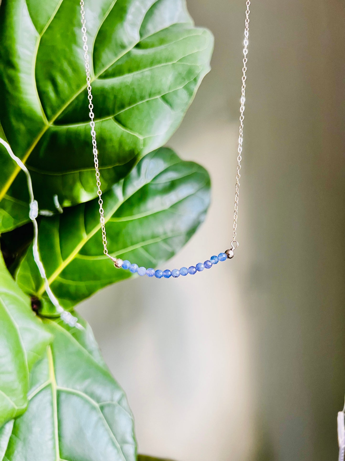 Glowing Tanzanite Beaded Necklace