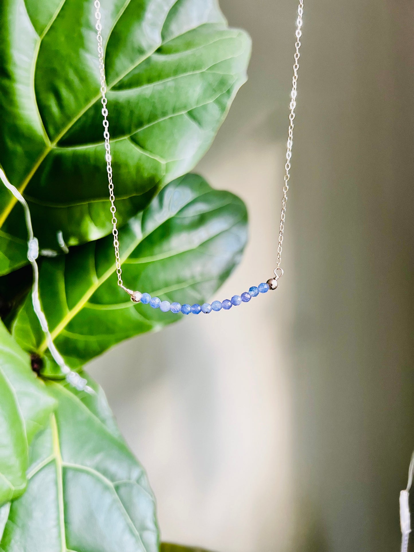 Glowing Tanzanite Beaded Necklace