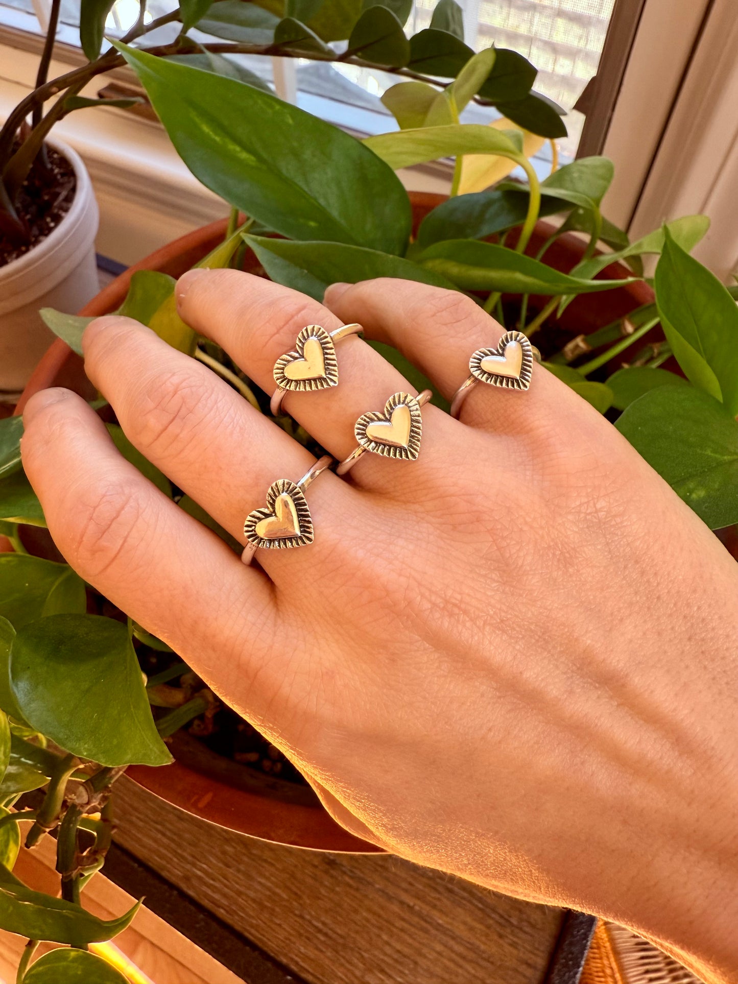 Silver Hearts Ring