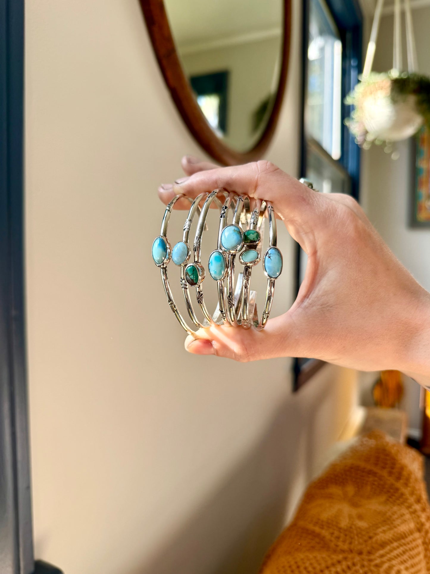 Dainty Turquoise Stacking Cuffs