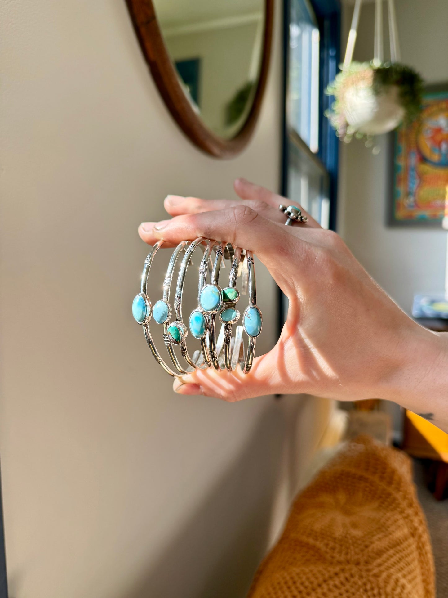Dainty Turquoise Stacking Cuffs