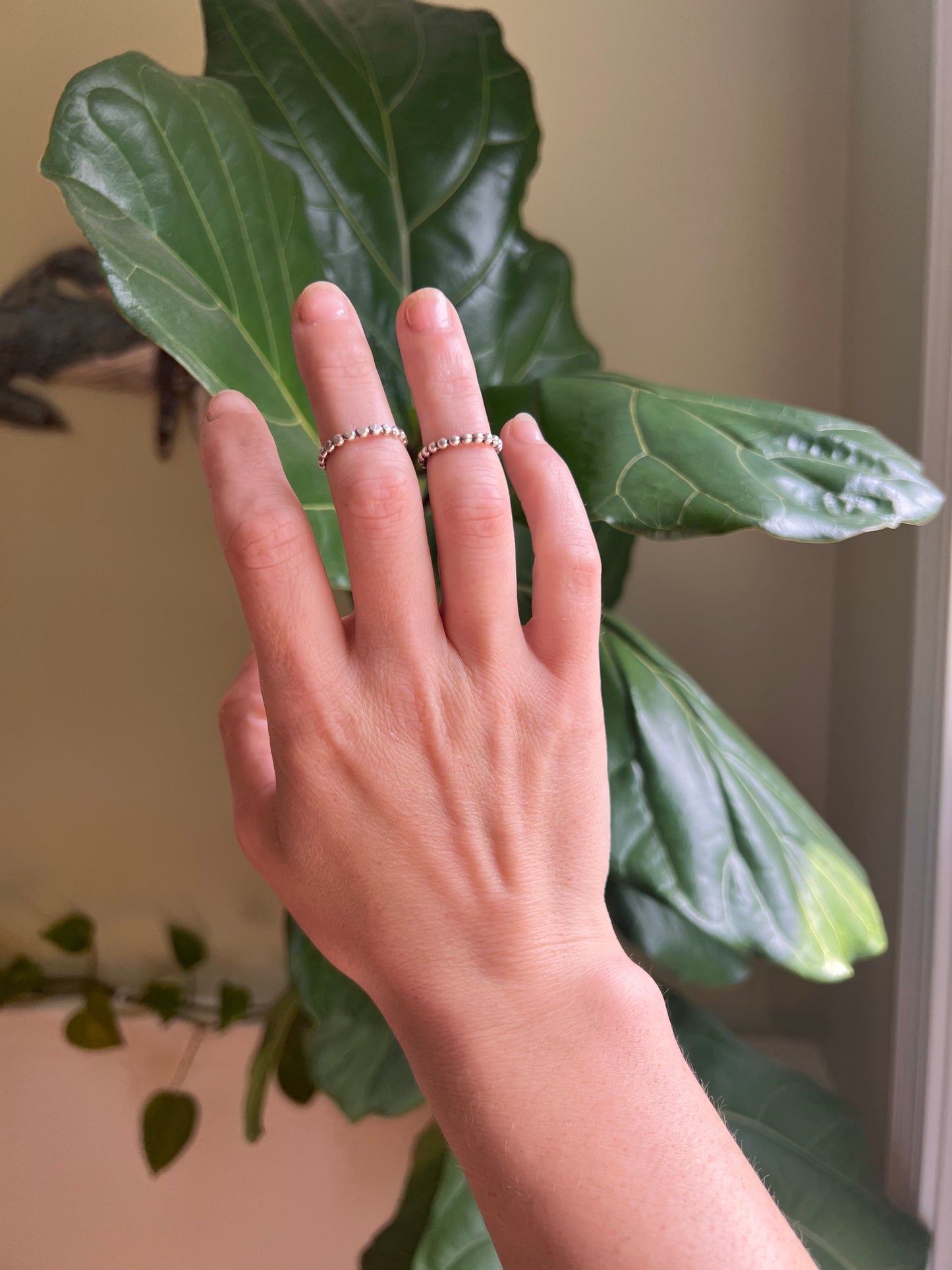Made to Order Beaded Sterling Silver Midi/Stacker Ring
