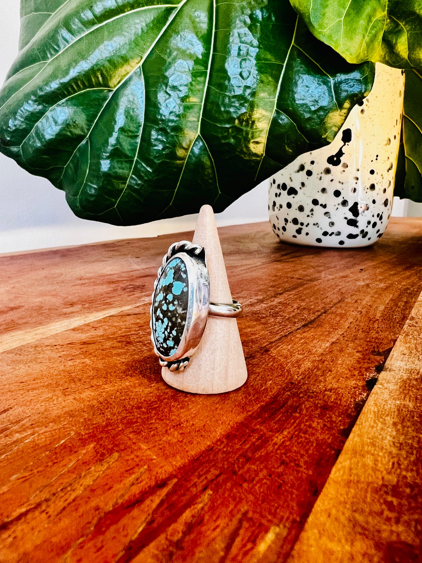 Number 8 Turquoise Abstract Ring