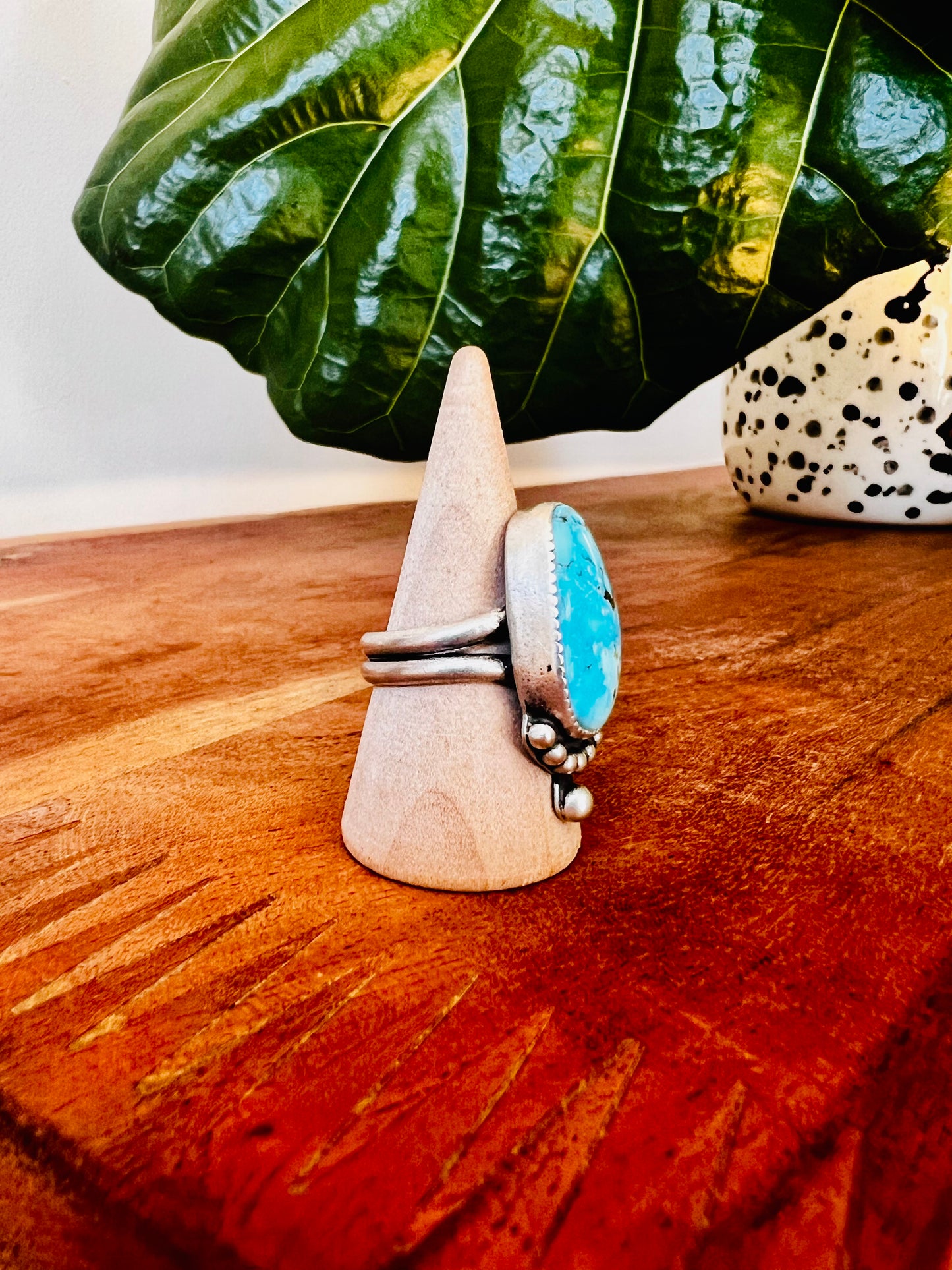 Ocean Sky Blue Turquoise Sterling Silver Ring