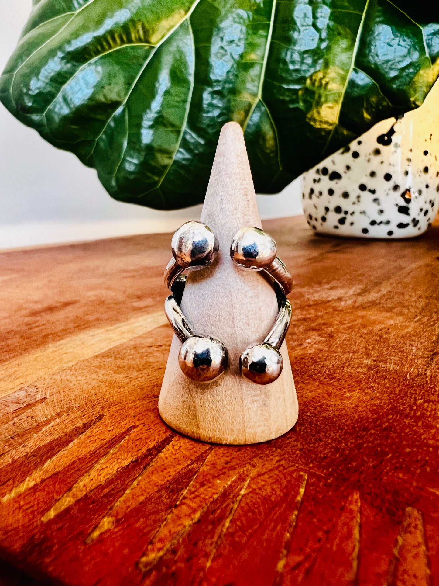 Sculpted all Silver Ring