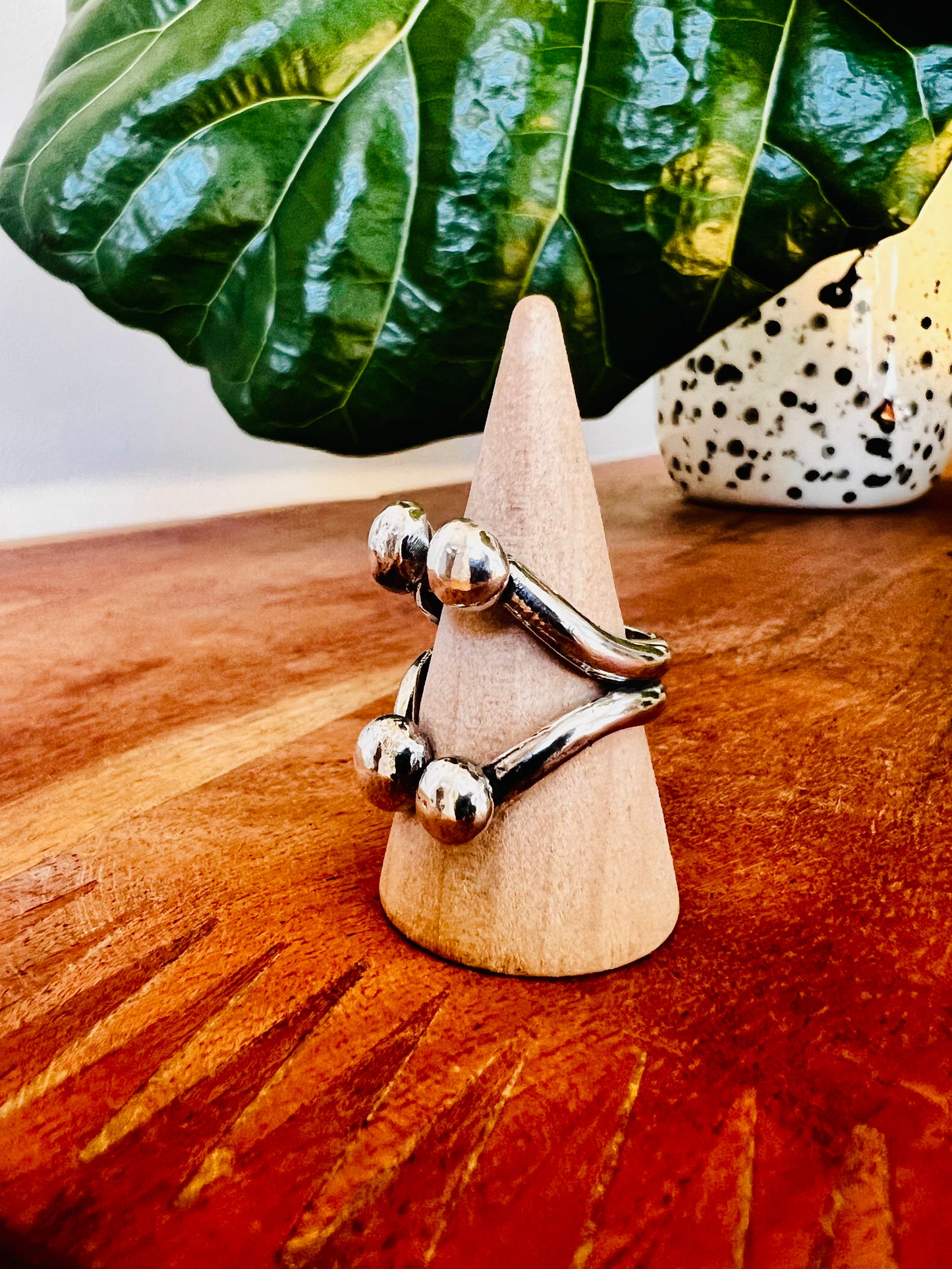 Sculpted all Silver Ring