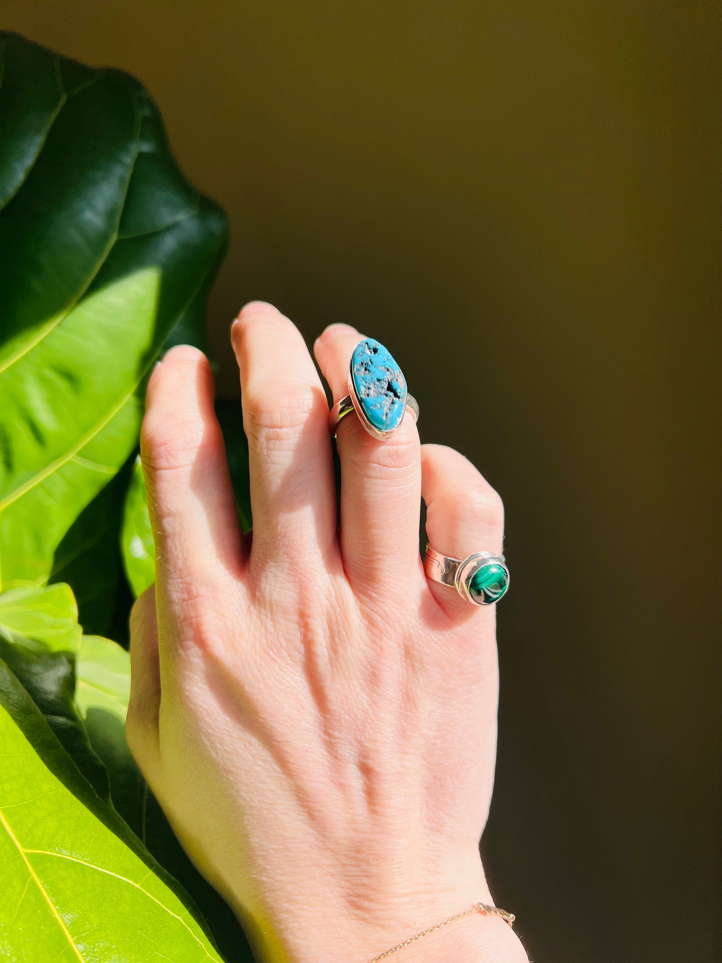 Blue Kingman Nugget and Sterling Silver Ring