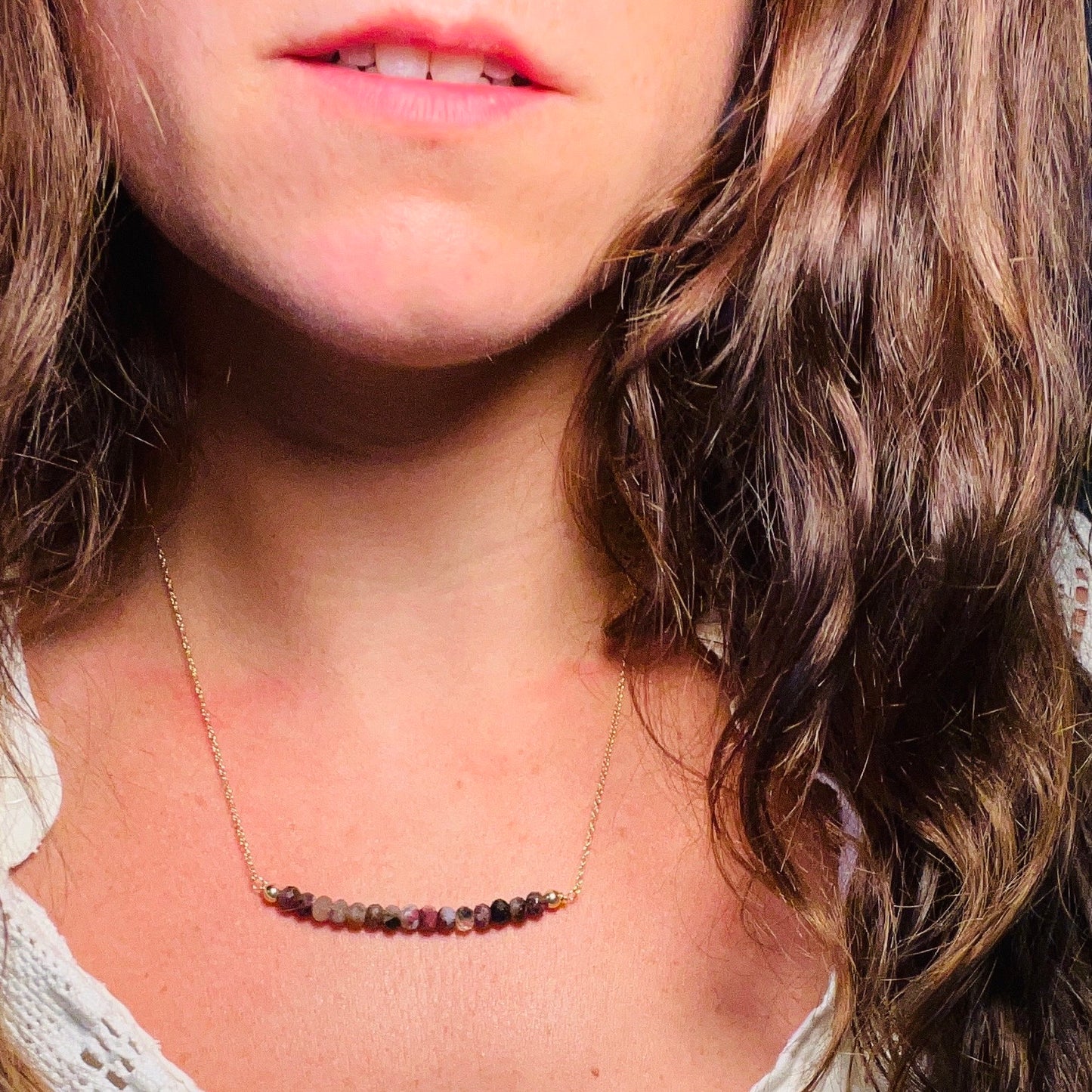 Natural Rainbow Tourmaline Necklace