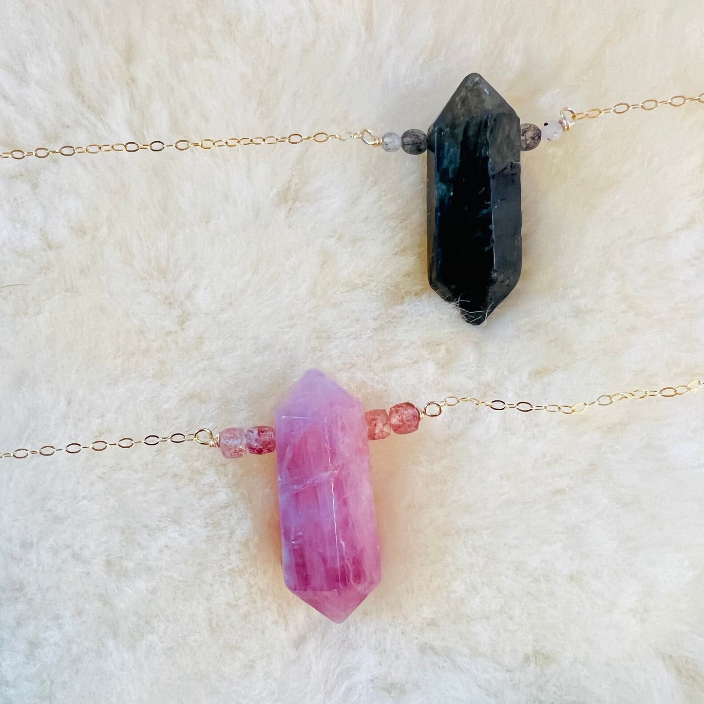 Pink Strawberry Quartz Talisman Pendant