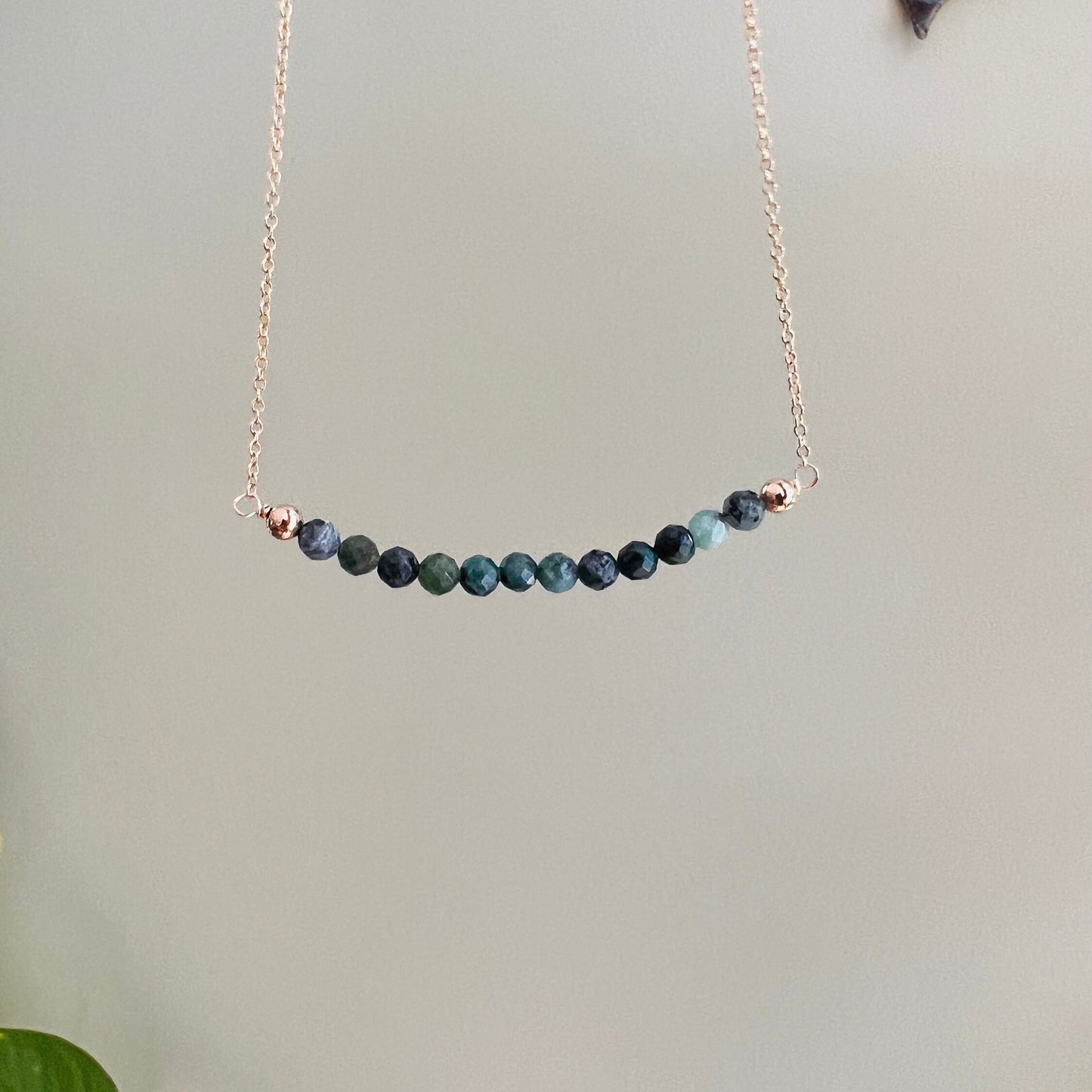 Raw Green Emerald Necklace