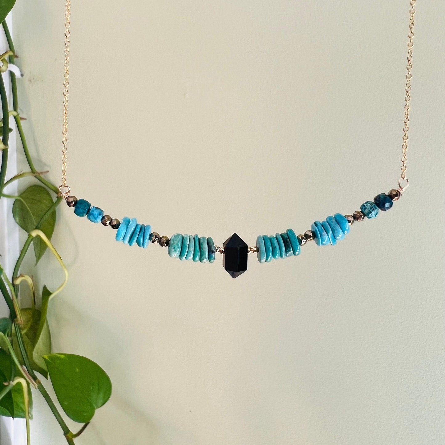 Natural Turquoise & Black Onyx Necklace