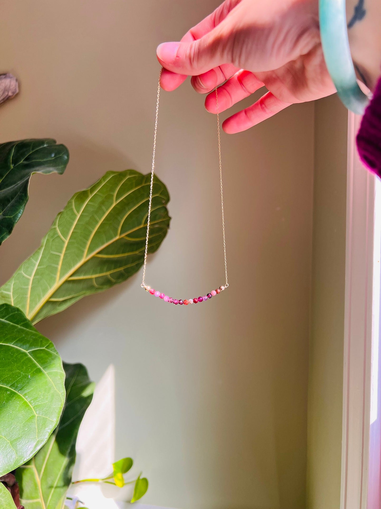 Natural Raw Ruby Gemstone Necklace