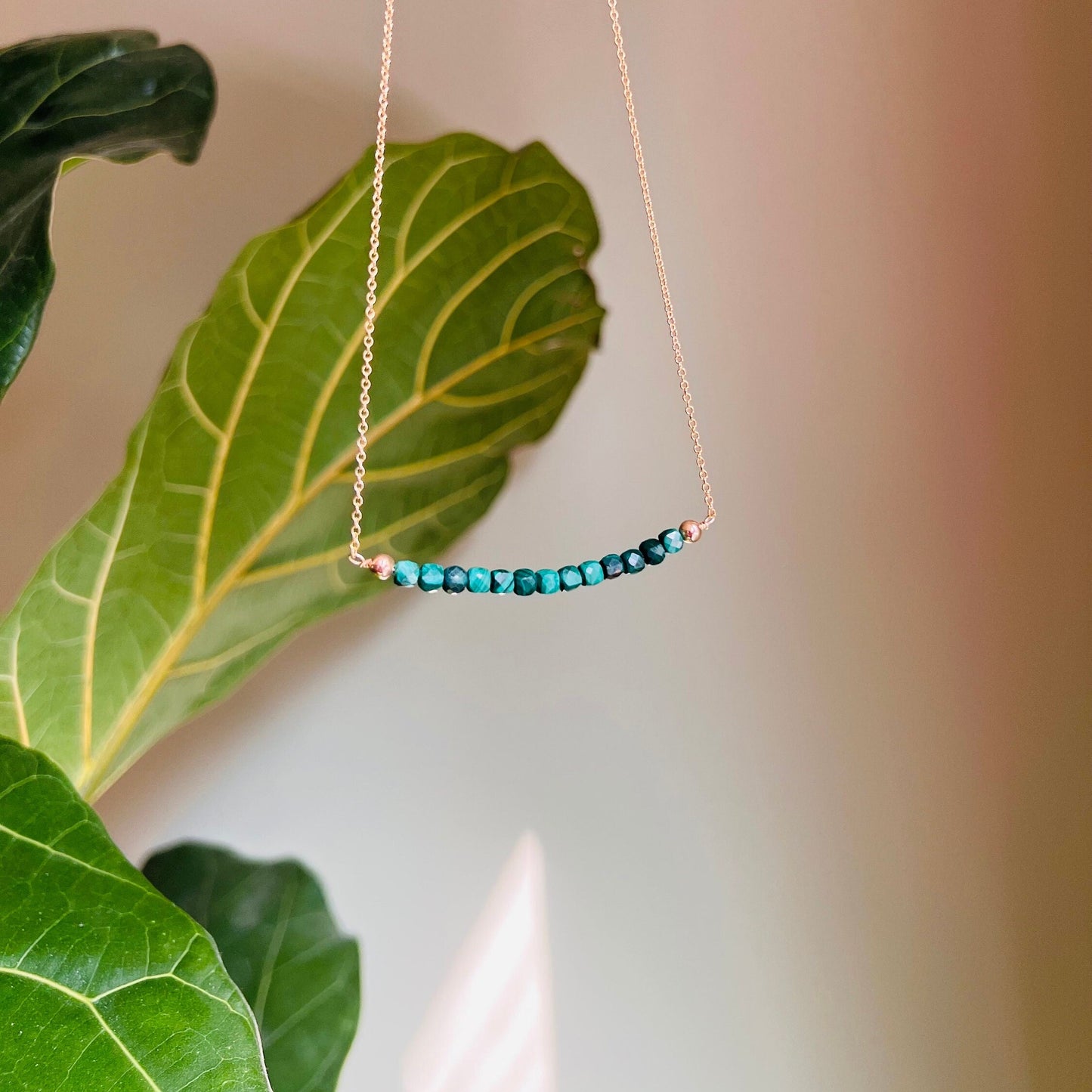 Genuine Green Malachite Dainty Necklace