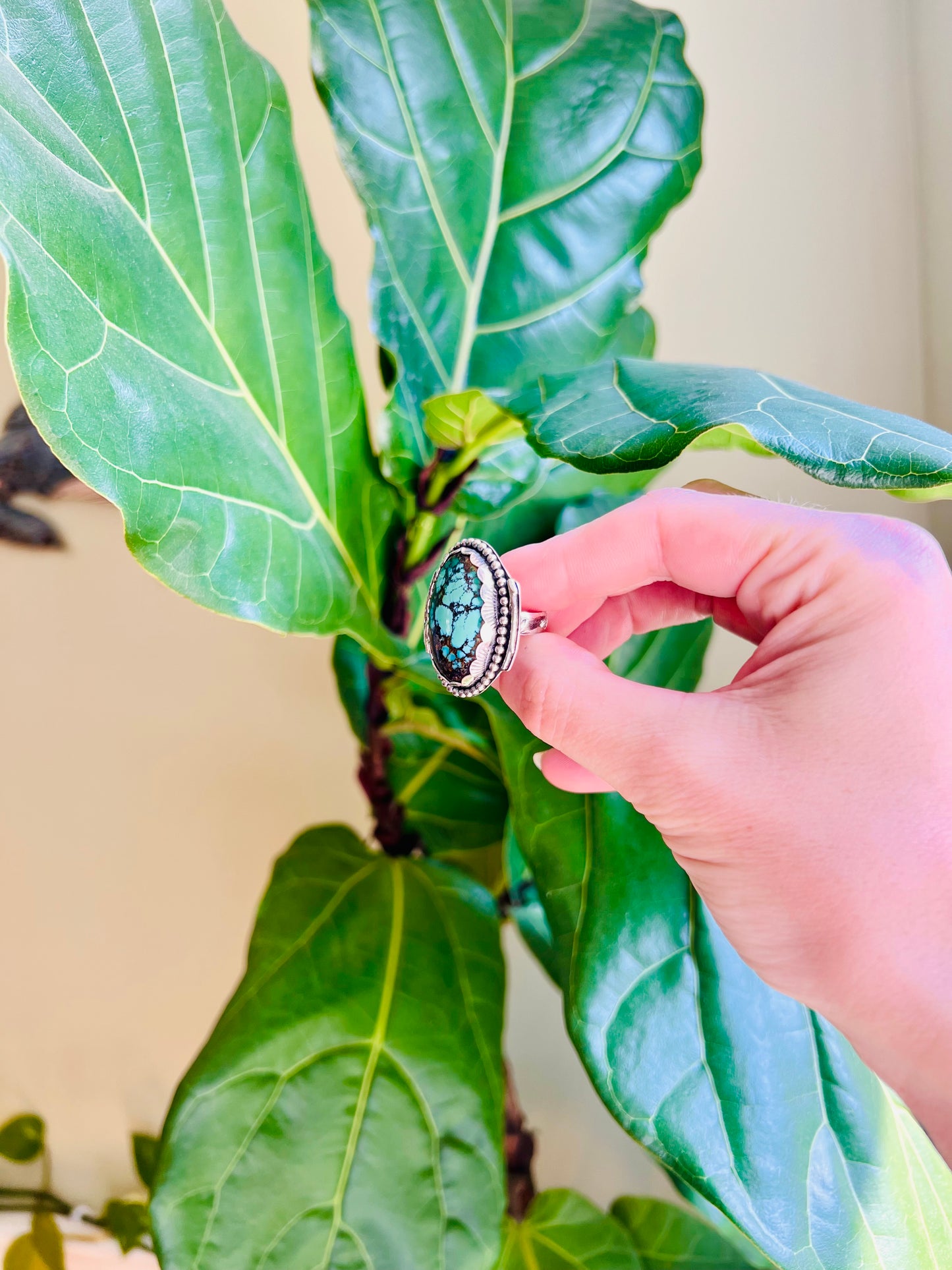 Bamboo Mountain Turquoise Statement Sterling Ring