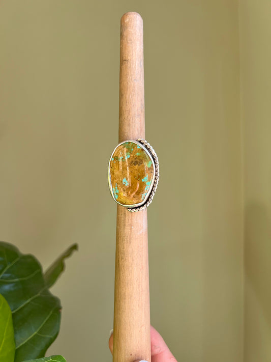 Silver and Tyrone Turquoise Statement Ring