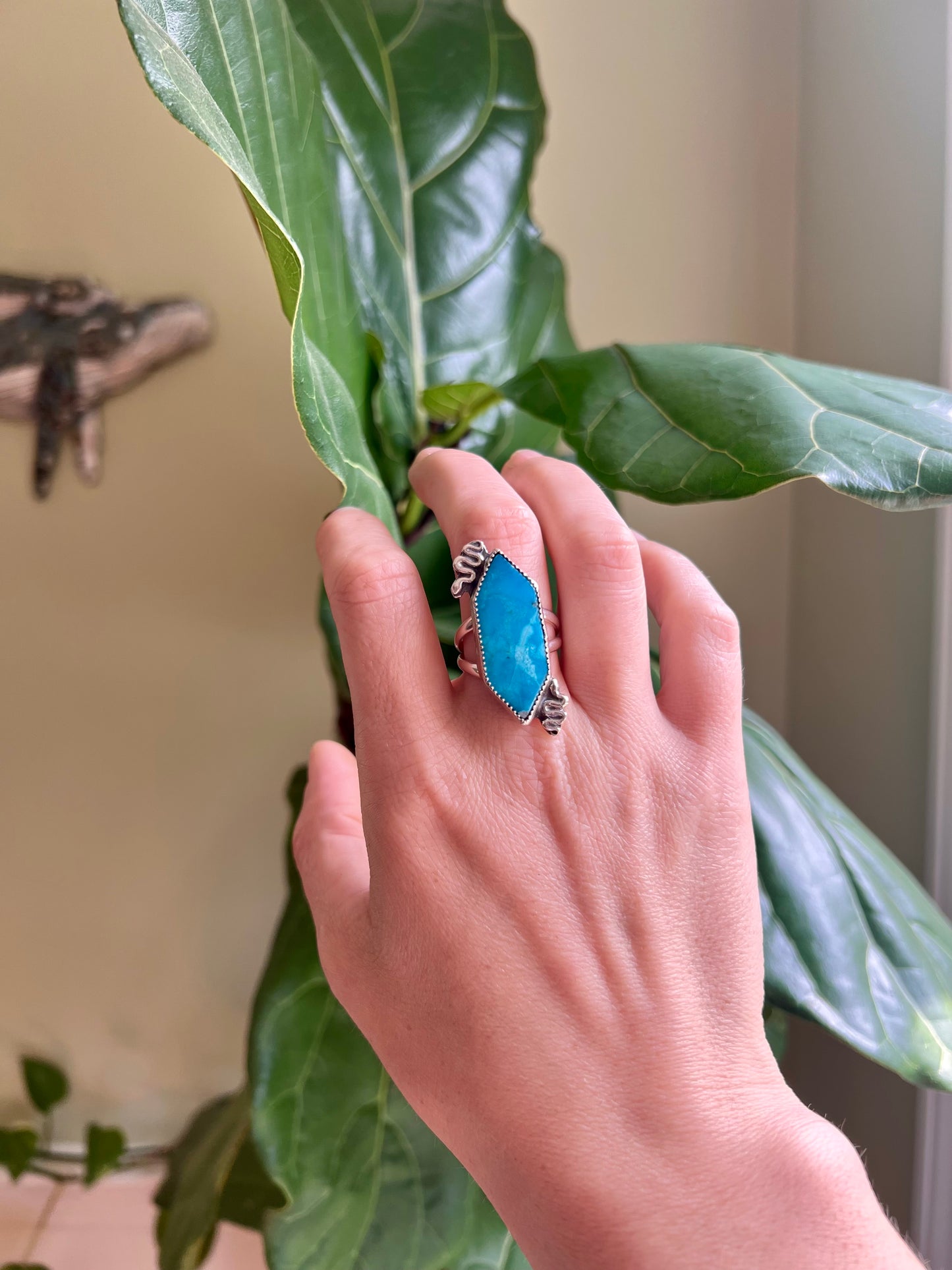 Turquoise and Silver Snake Ring