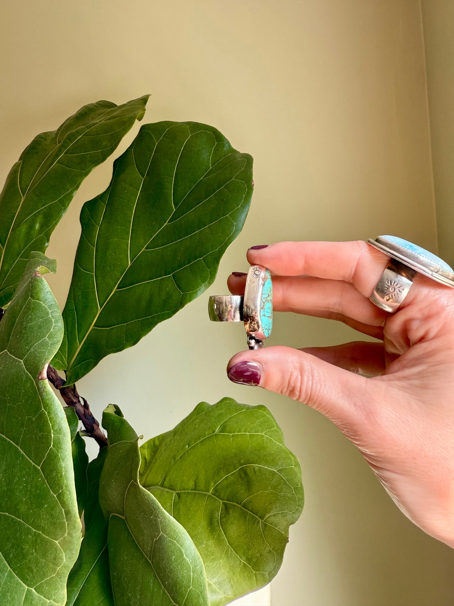 Wild Mesa Ring - Green Chilean Nugget Turquoise