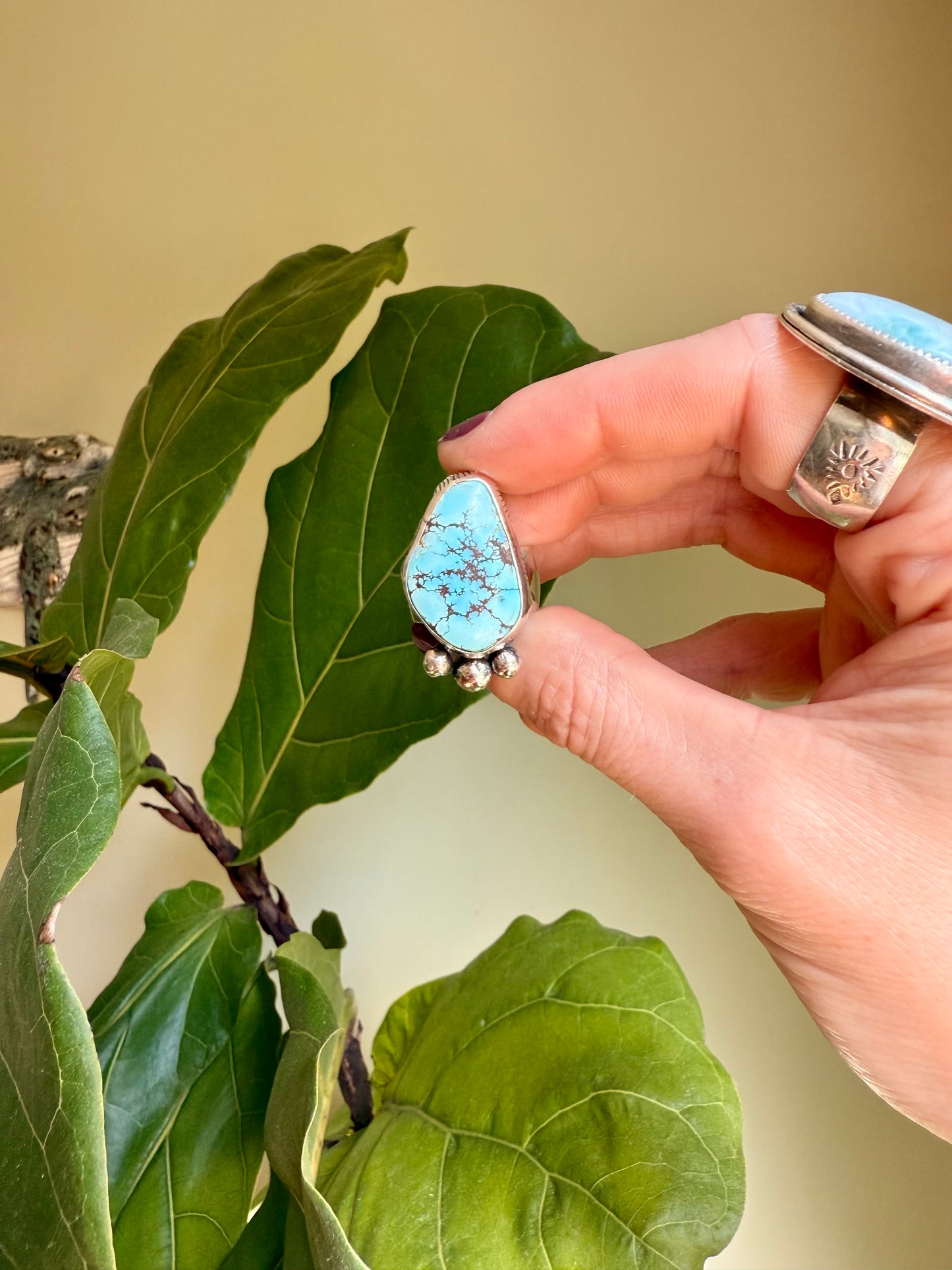 Blue Star Path Ring - Golden Hills Turquoise Ring