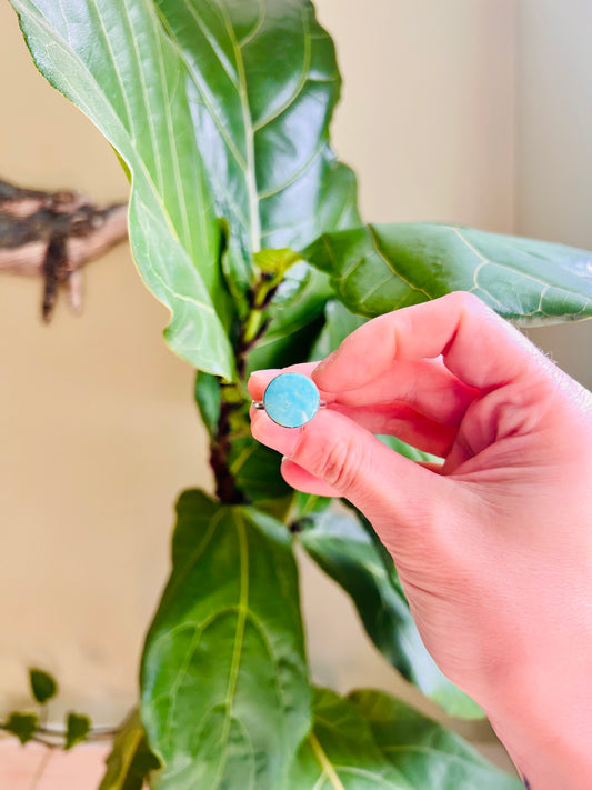 Round Turquoise Simple Ring