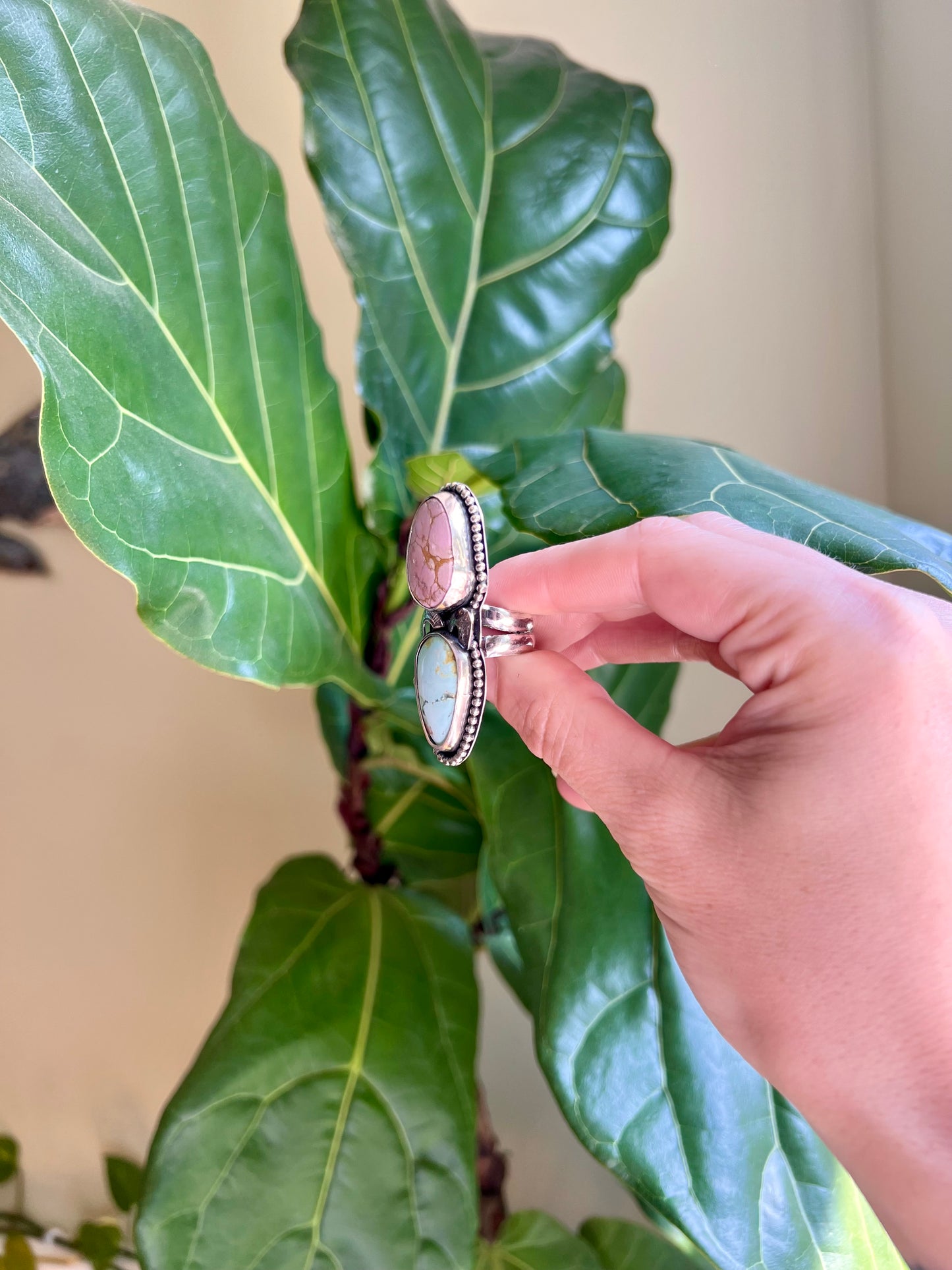 Double Stone Statement Sterling Ring