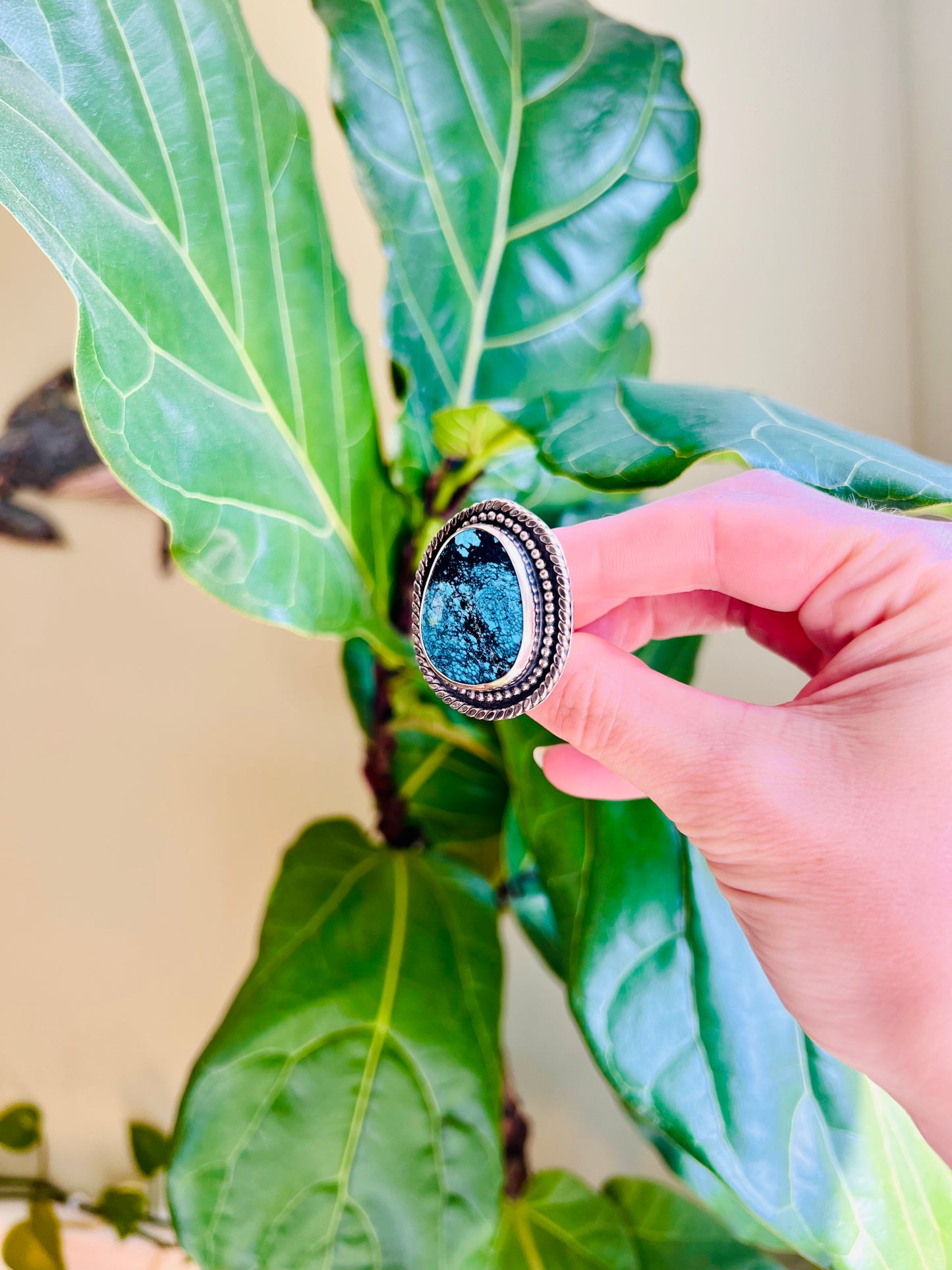 Large Hubei Turquoise Statement Ring