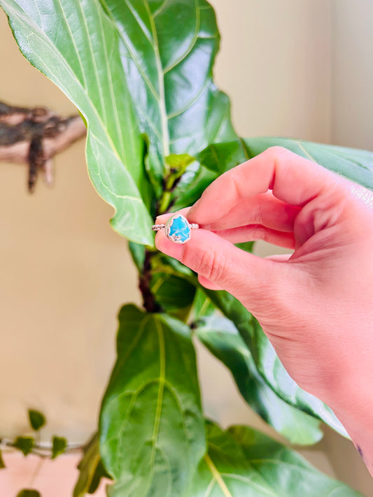 Dainty Turquoise Sterling Stacking Ring