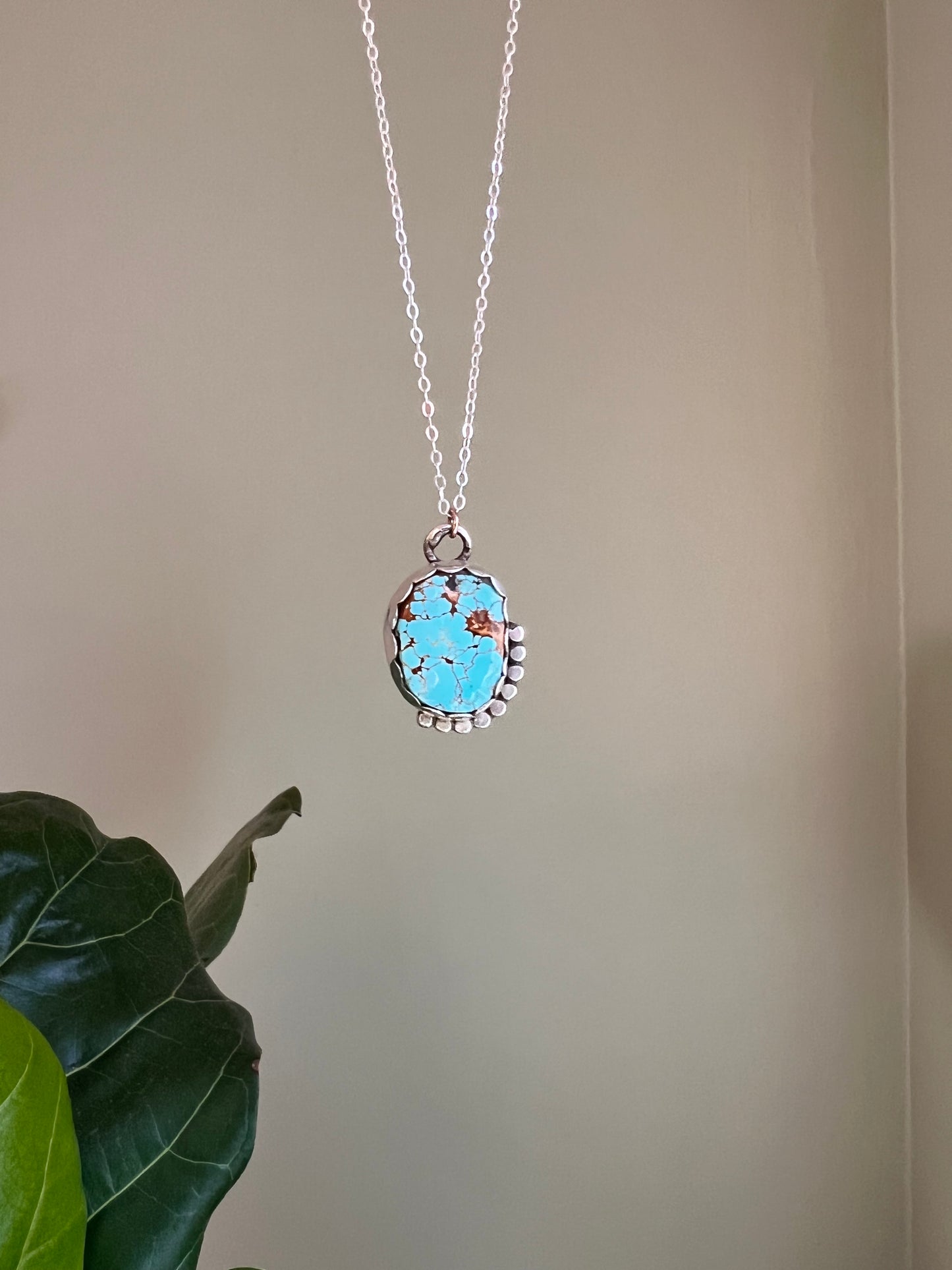 Silver and Pilot Mountain Turquoise Pendant